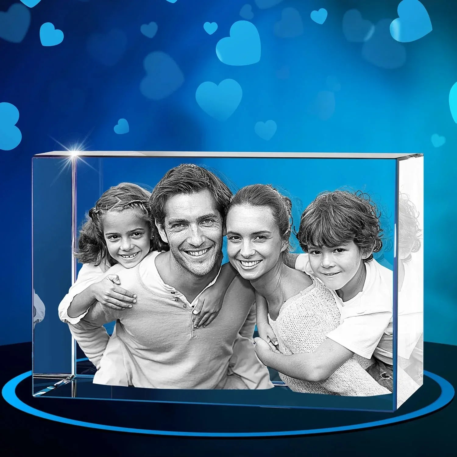 ArtPix 3D Crystal Photo, Valentines Day Personalized Gifts for Women, Wife, Men, Her, Him, Great V-Day Custom Gift With Your Own Photo, Customized Glass 3D Laser Etched Picture Wedding - Unique Gift Market