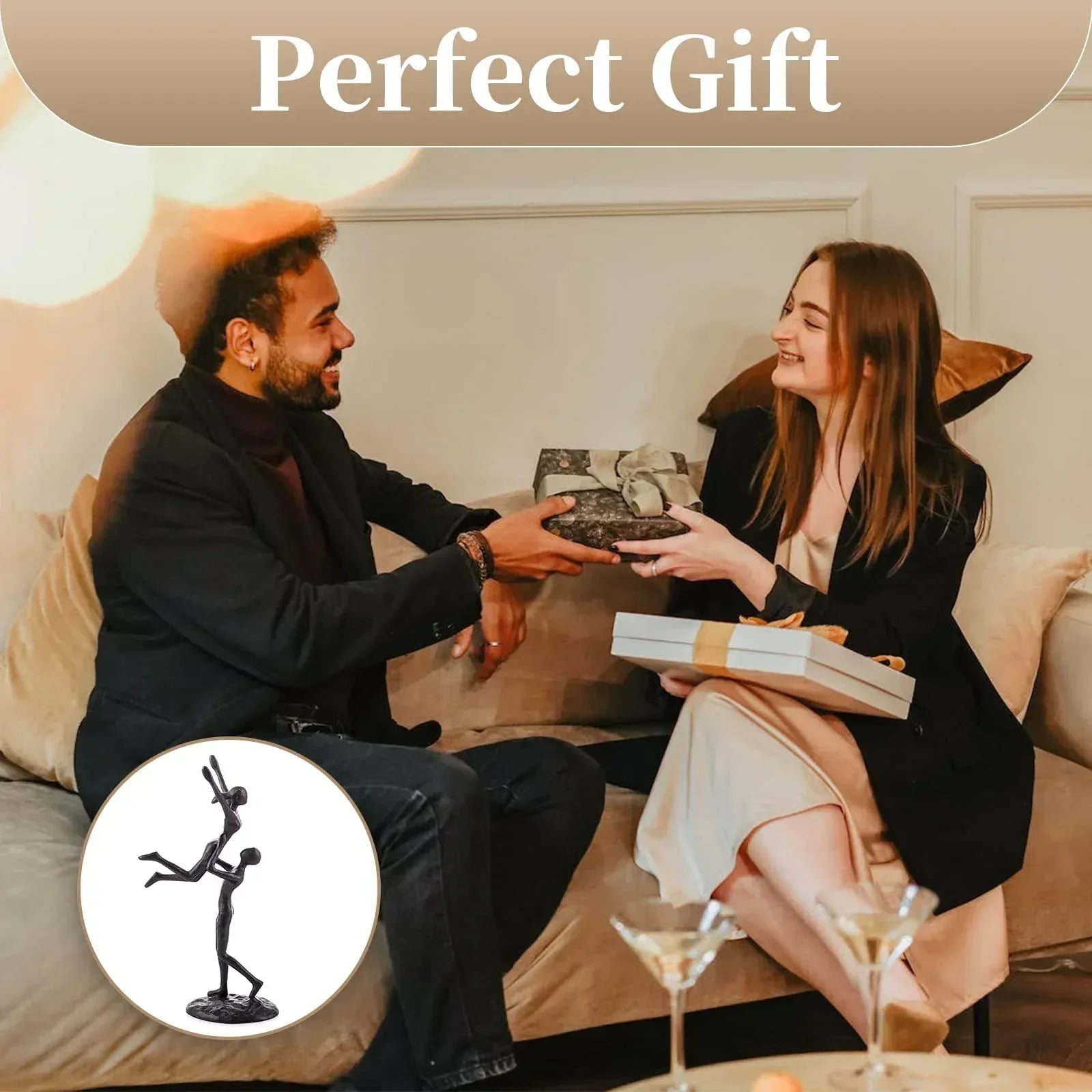 Sziqiqi Anniversary Wedding Gifts for Couple: 6th Anniversary Iron Gifts for Him Her Women Couples - 6 Year Wedding Gift for Christmas Valentines Birthday - Couple Dancing Figurines - Unique Gift Market