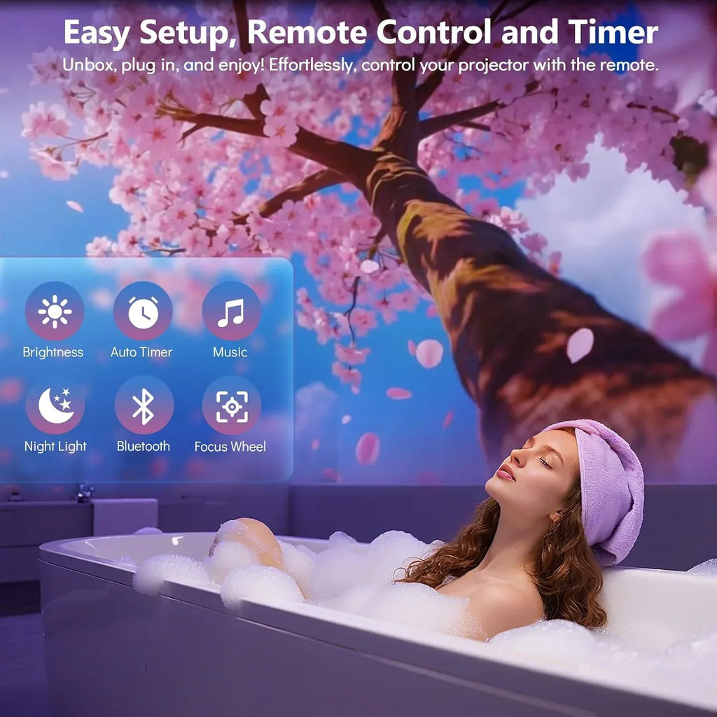 Rossetta 3D Projector, 60 Themes HD 3D Galaxy Projector with Bluetooth Speaker & Remote, 1H/2H Timer, Night Light for Bedroom, Home Decor, Party, Valentines Day, Gifts for Adults, Girls, Boys - Unique Gift Market