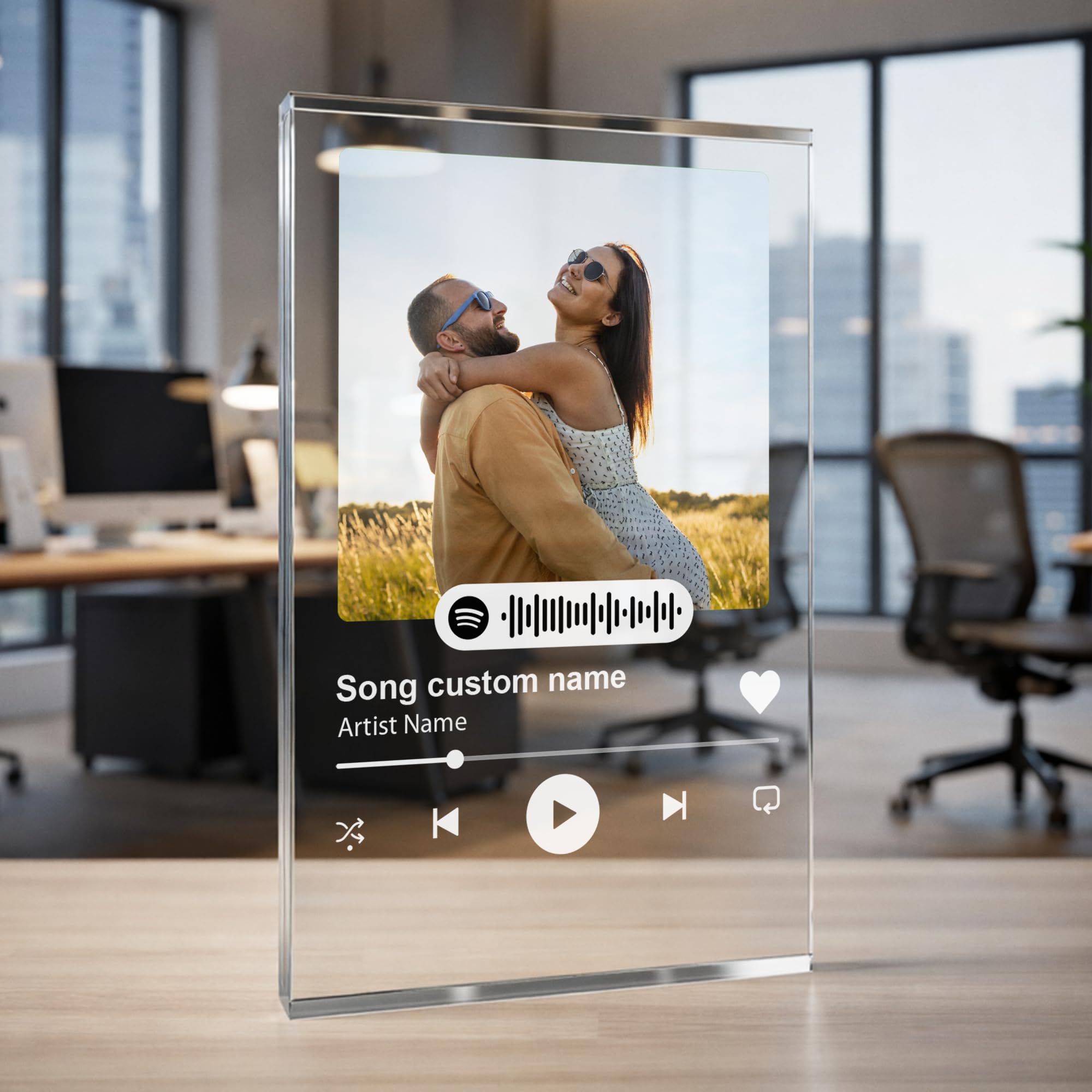 EGD Custom Spotify Plaque for Gifts for Her Him | Choose Your Photo & Song for Customized Gifts for Women Men | Gift for Wife Husband | Gift for Couples (E. Classic Song Plaque)