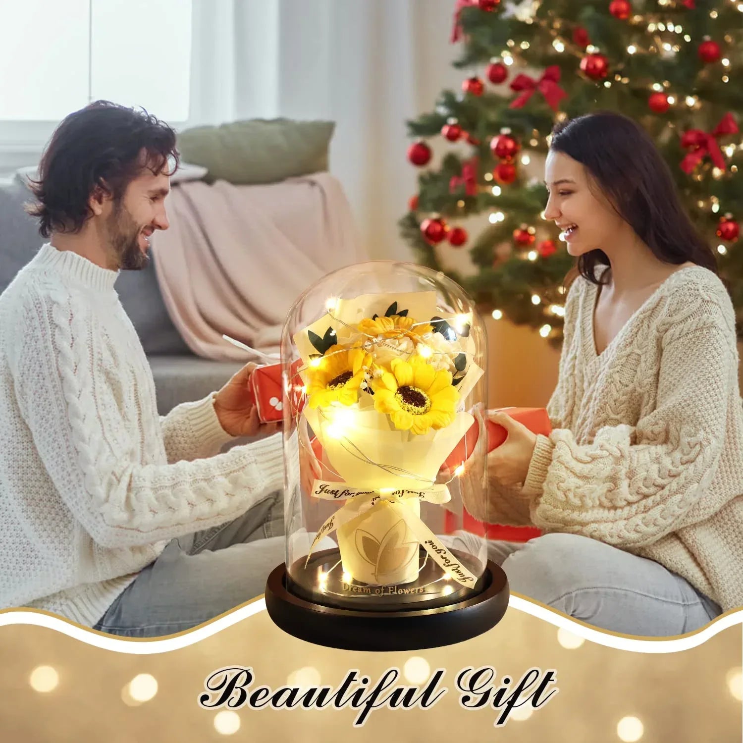 Valentines Day Gifts for Her,Valentines Flower Gifts for Women,Rose in Glass Dome with 2 Light Modes,Light Up Rose Flowers,Valentines Anniversary Birthday Gifts for Women, Mom, Wife, Girlfriend - Unique Gift Market