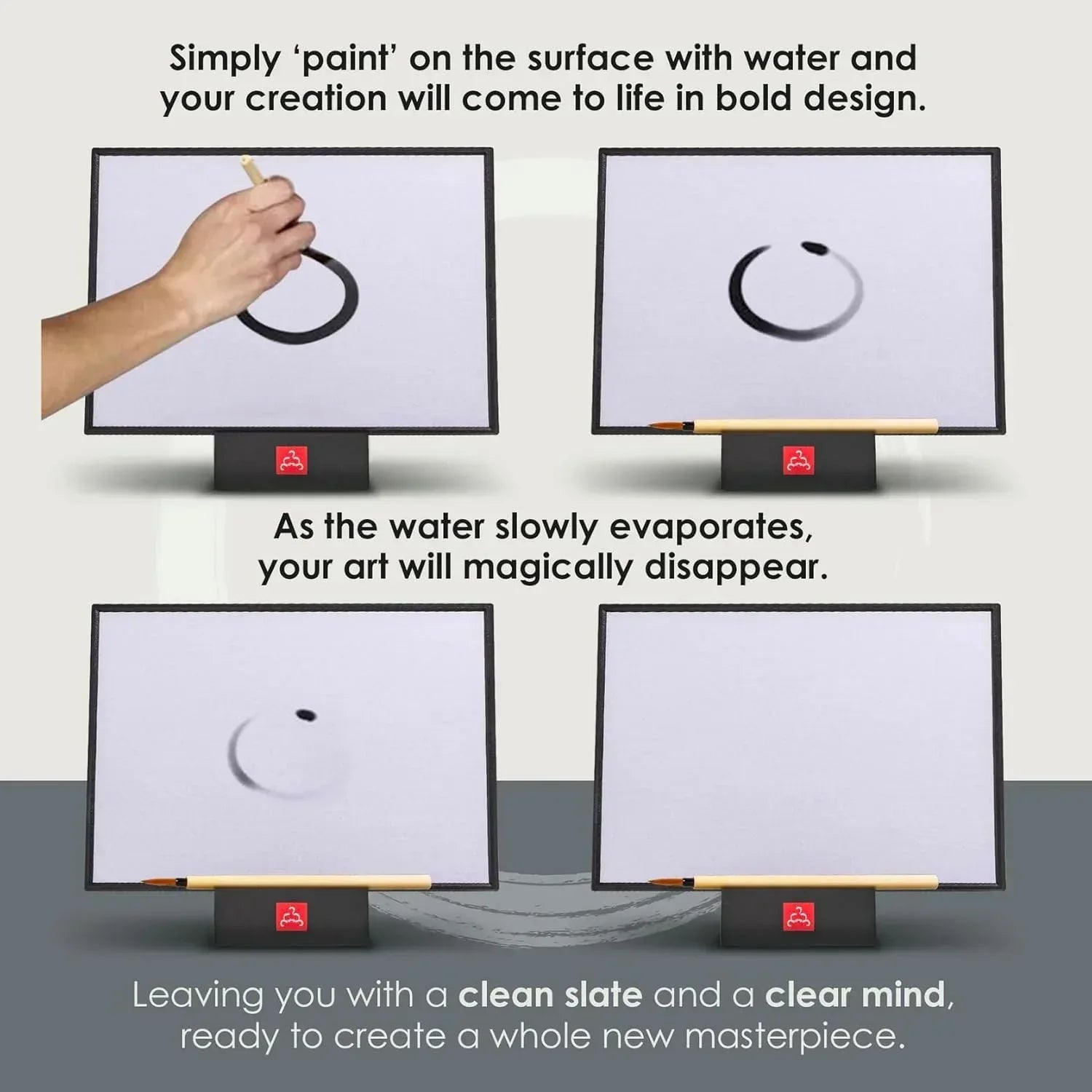 Buddha Board – The Original Water Painting Board for Mindfulness & Creativity – Unique Gift for Artists, Adults & Kids – Mess-Free Zen Art Supplies - Unique Gift Market