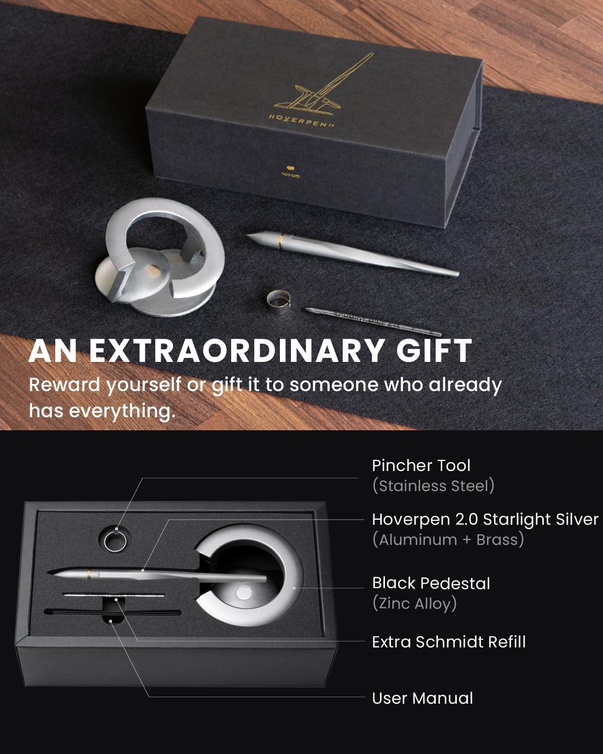 novium Hoverpen Interstellar, Mars Magma, Ballpoint Pen, Unisex, 23.5 Degree Angle, Schmidt Ballpoint Cartridges, Smooth Writing, No Spills, No Spotting, No Explosions - Unique Gift Market