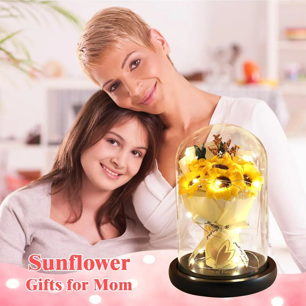 Valentines Day Gifts for Her,Valentines Flower Gifts for Women,Rose in Glass Dome with 2 Light Modes,Light Up Rose Flowers,Valentines Anniversary Birthday Gifts for Women, Mom, Wife, Girlfriend - Unique Gift Market