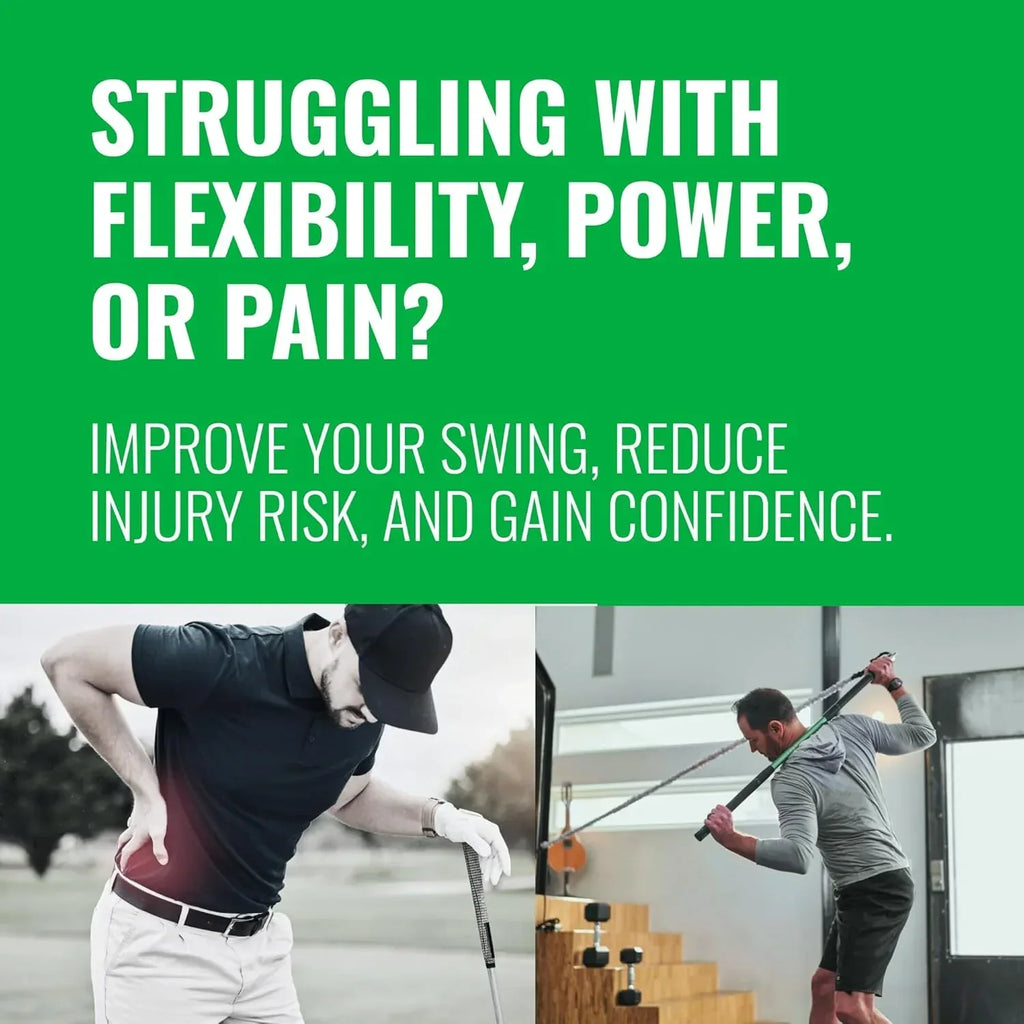 GolfForever Swing Trainer – Golf Training & Fitness System for Strength, Flexibility & Swing Power – Includes 30-Day Membership & Training Bar for Golf-Specific Workouts - Unique Gift Market