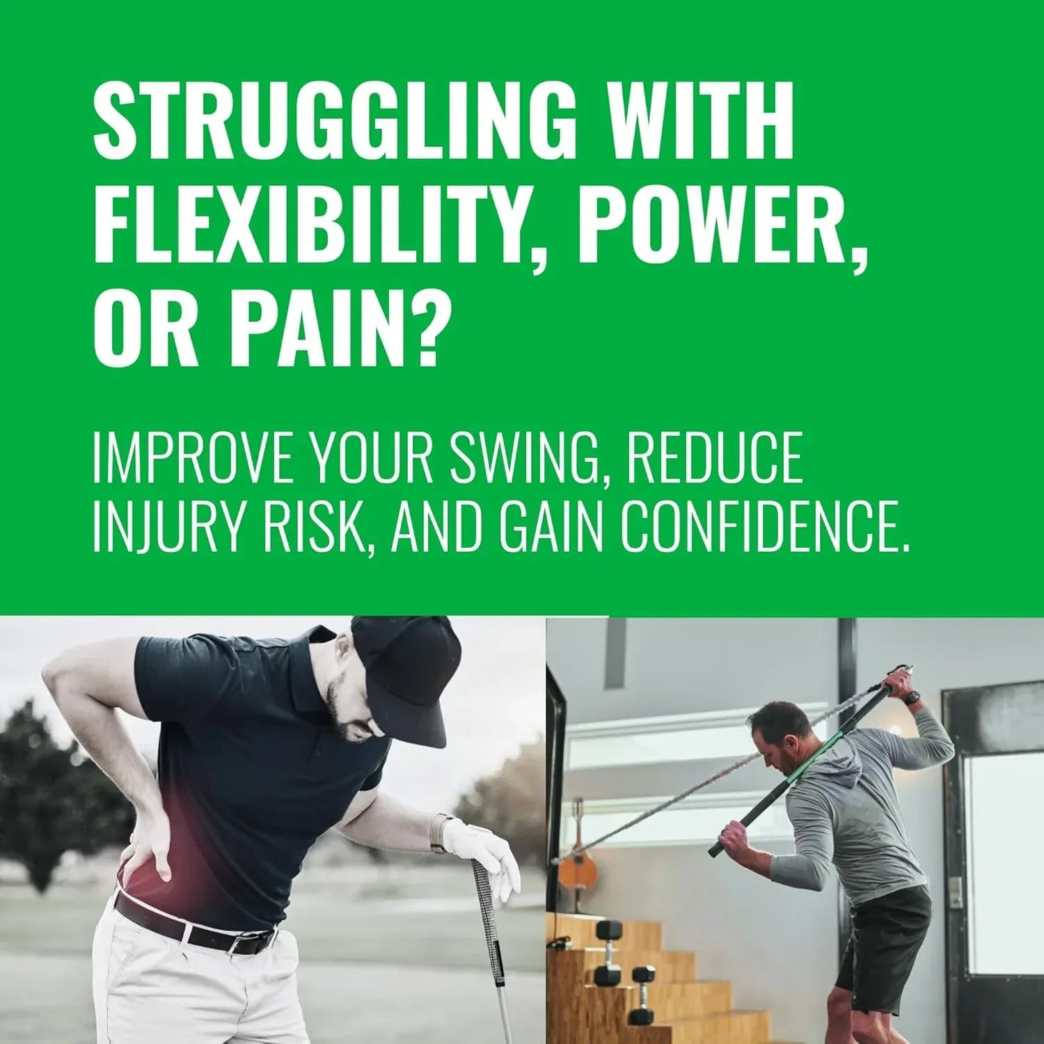 GolfForever Swing Trainer – Golf Training & Fitness System for Strength, Flexibility & Swing Power – Includes 30-Day Membership & Training Bar for Golf-Specific Workouts - Unique Gift Market