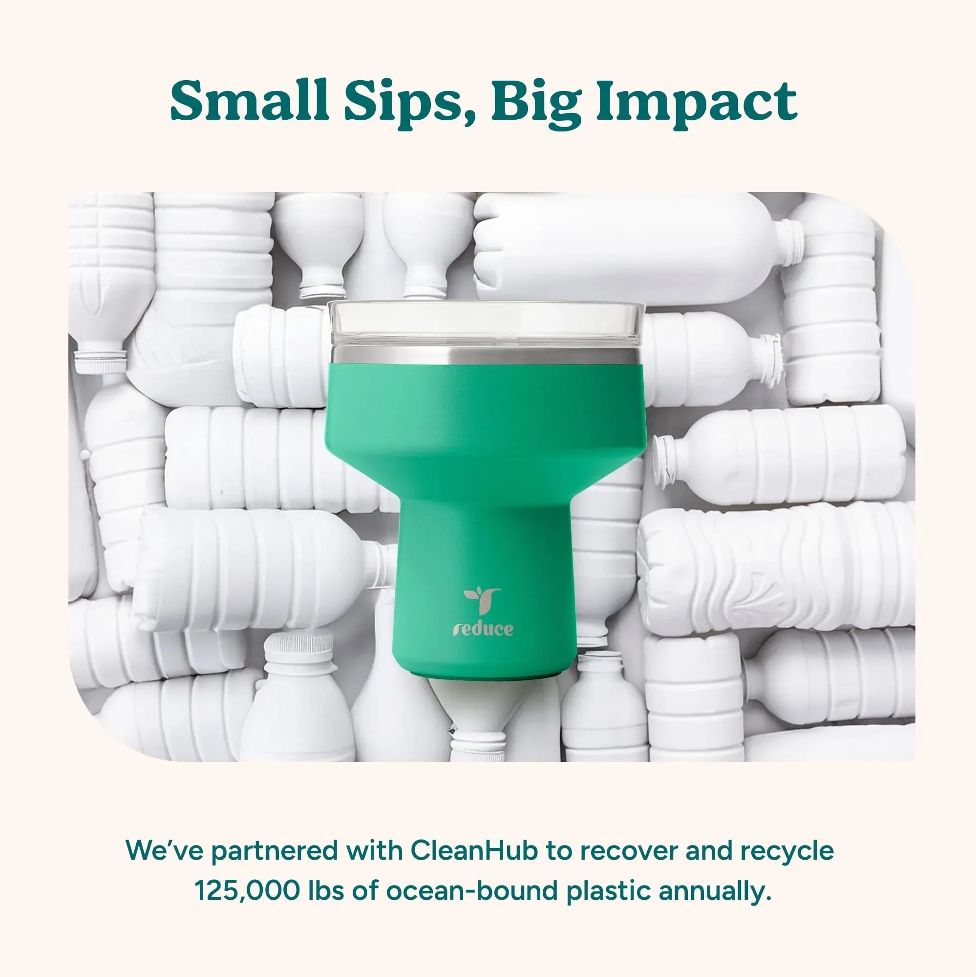 REDUCE Saltini 16 oz Cocktail Tumbler - Insulated Margarita Tumbler with Lid - Keeps Drinks Cold for 10 Hours - 360 Sippable Martini Glass Alternative - Shatterproof, Perfect for Parties - Sea Glass - Unique Gift Market
