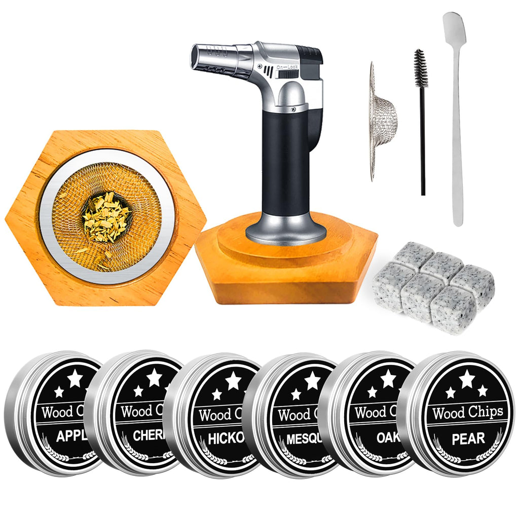 Bourbon Whiskey Gifts for Men Dad - Cocktail Smoker Kit with Torch, Birthday Anniversary Unique Gifts for Dad Boyfriend Husband Grandpa, Smoked Bourbon Kit, Mens Gifts Ideas