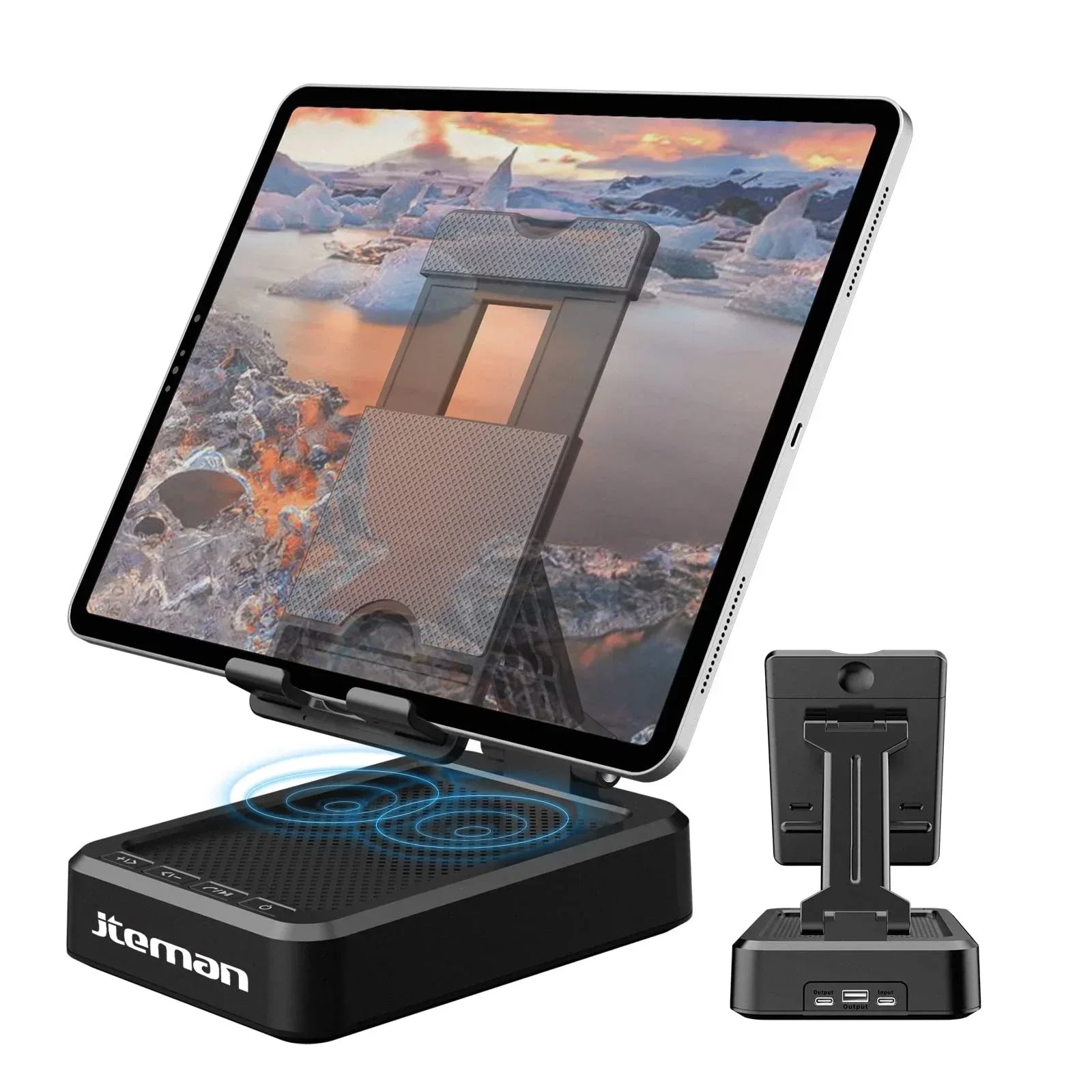 Cell Phone Stand with Wireless Bluetooth Speaker and Anti-Slip Base HD Surround Sound Perfect for Home and Outdoors with Bluetooth Speaker for Desk Compatible with iPhone/ipad/Samsung Galaxy - Unique Gift Market