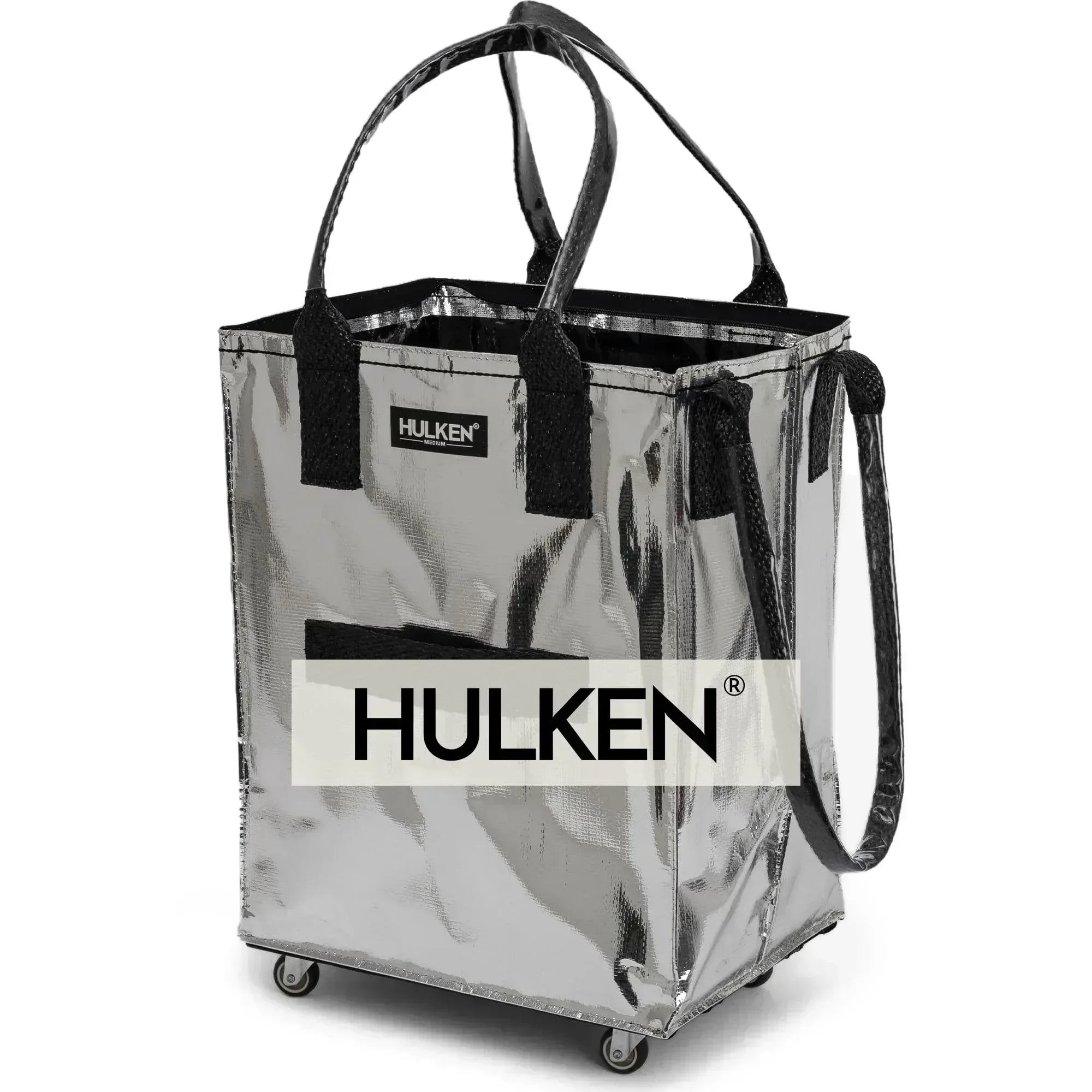 (Medium, Rose Gold) Reusable Grocery Bag On Wheels, Shopping Trolley, Rolling Tote, Zipper Closure, Lightweight, Carries Up to 66 lb, Folds Flat, Unbreakable Handles - Unique Gift Market