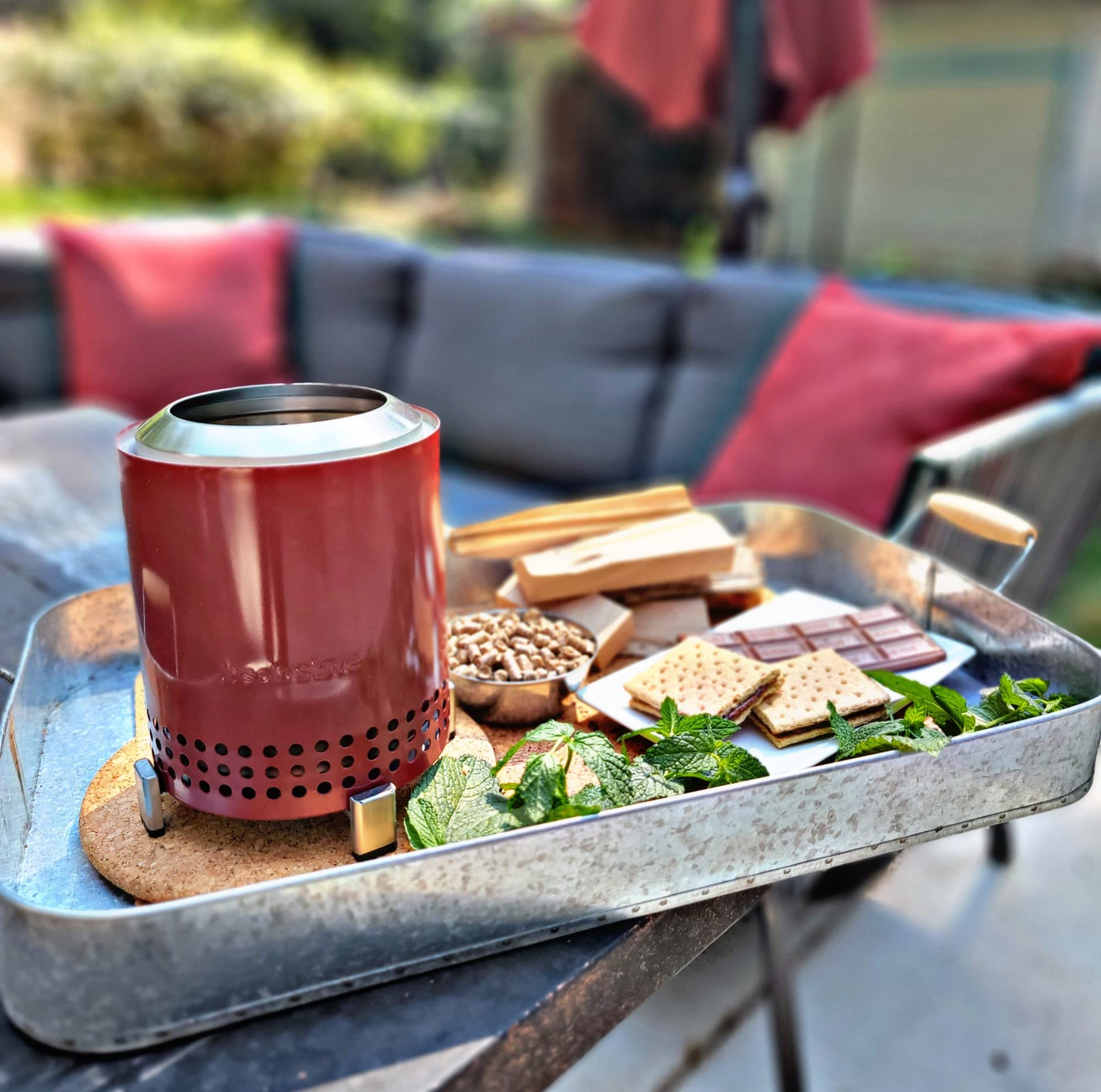 Solo Stove Mesa XL, 7 Inch Tabletop Fire Pit with Stand - Smokeless, Stainless Steel Fire Pit for Camping, Outdoor & Patio- Wood Burning or Pellet Fueled Portable Bonfire, 2.3lbs, Ash