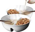 2 Pack - Just Crunch Anti-Soggy Cereal Bowl - Keeps Cereal Fresh & Crunchy | BPA Free | Microwave Safe | Ice Cream & Topping, Yogurt & Berries, Fries & Ketchup and More – White