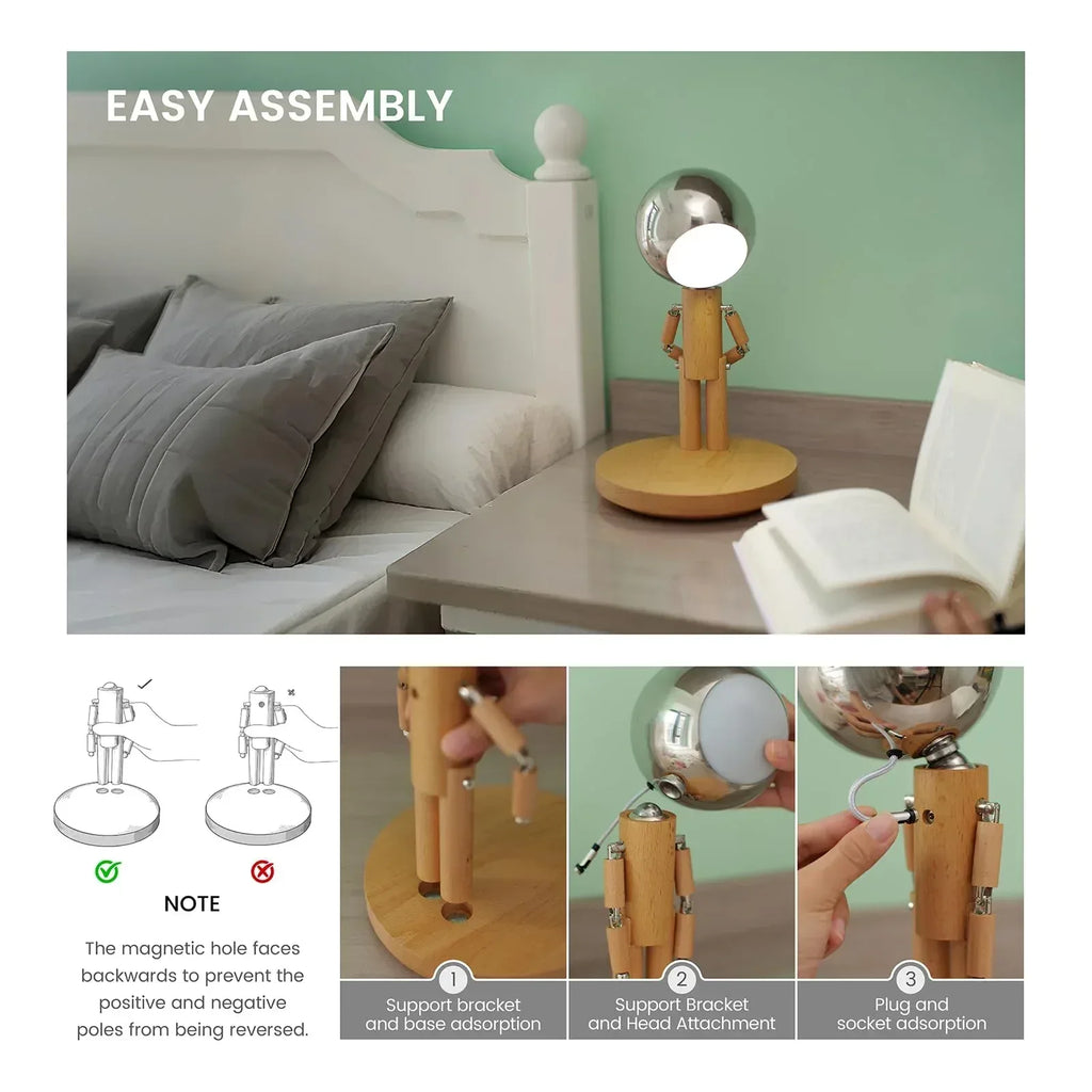 Cordless Table Lamp, Rechargeable Wooden Table Lamp with Touch Control & Adjustable Brightness, Cordless Decorative Bedside Lamp for Bedroom, Home Decor & Unique Gifts, Black Walnut - Unique Gift Market