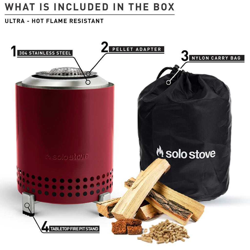 Solo Stove Mesa XL, 7 Inch Tabletop Fire Pit with Stand - Smokeless, Stainless Steel Fire Pit for Camping, Outdoor & Patio- Wood Burning or Pellet Fueled Portable Bonfire, 2.3lbs, Ash