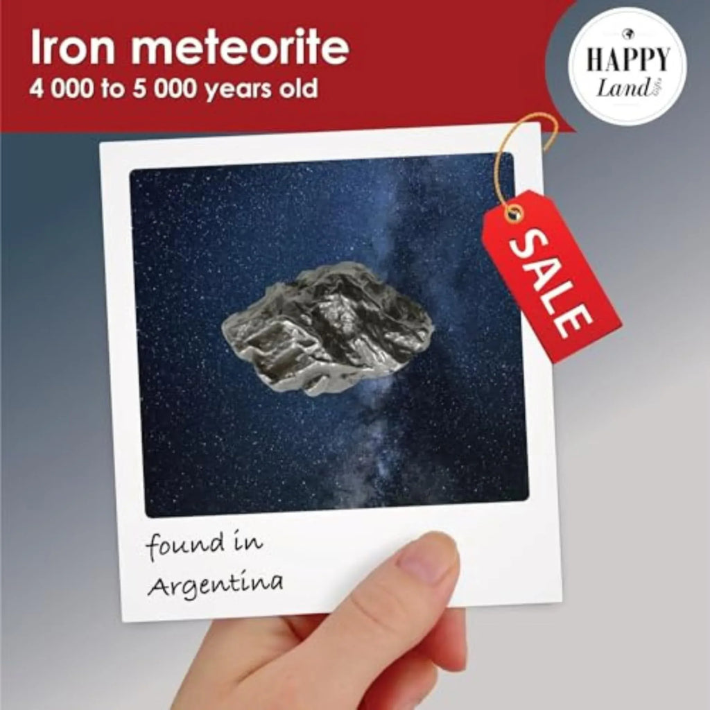 happylandgifts® Romantic Gift Set | Shooting Star | Unusual Gift | Real Meteorite in Red Heart Box | Tea Light | Rose Petals | Certificate Roll | Meteor Gifts - Unique Gift Market