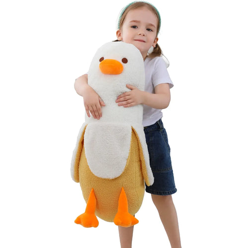 27.5" Big Banana Duck Plush, Duck Plush, Cute Banana Plushie Pillow Gift for Girls Boys Girlfriend Adults Kawaii Room Decor - Unique Gift Market