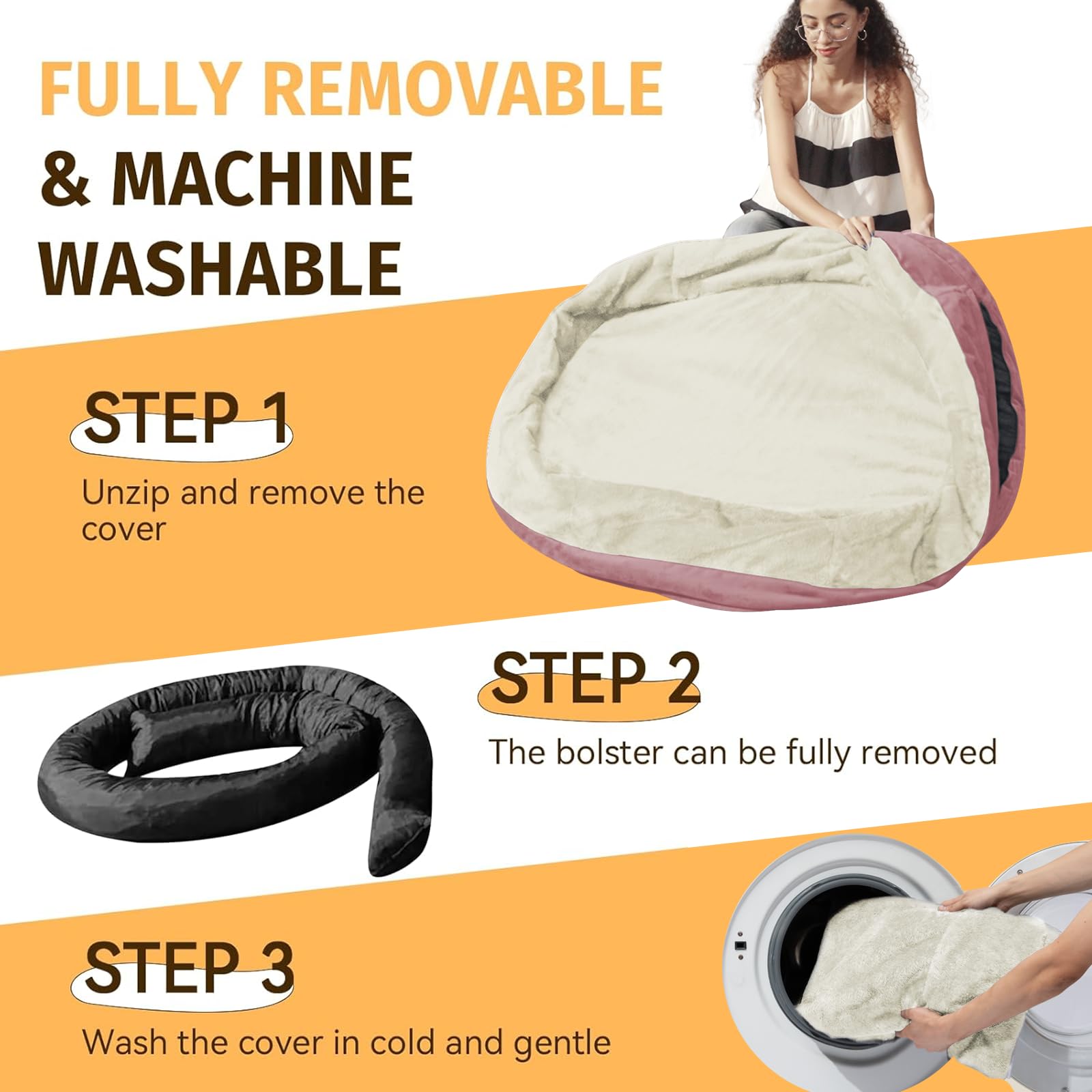Giant Human Dog Bed for Adults and Pets, 74"x50"x12" Durable Memory Foam for Full-Body Comfort, Waterproof & Machine Washable Cover, Family Shared Lounger for Any Room, Grey