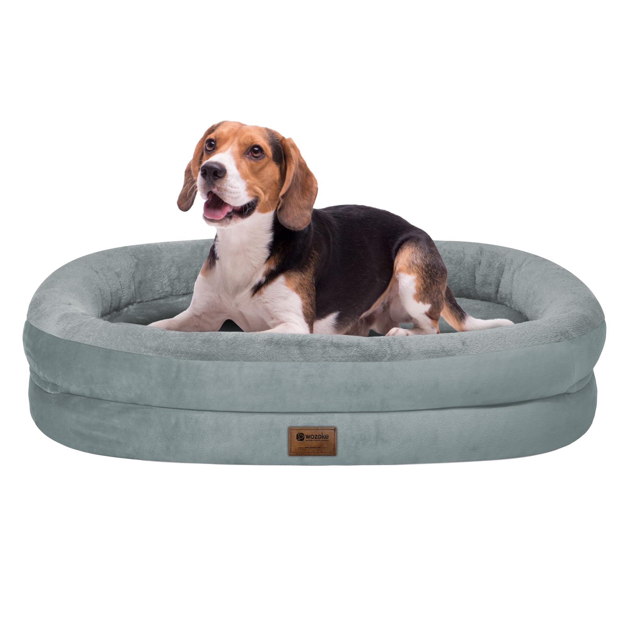 Giant Human Dog Bed for Adults and Pets, 74"x50"x12" Durable Memory Foam for Full-Body Comfort, Waterproof & Machine Washable Cover, Family Shared Lounger for Any Room, Grey