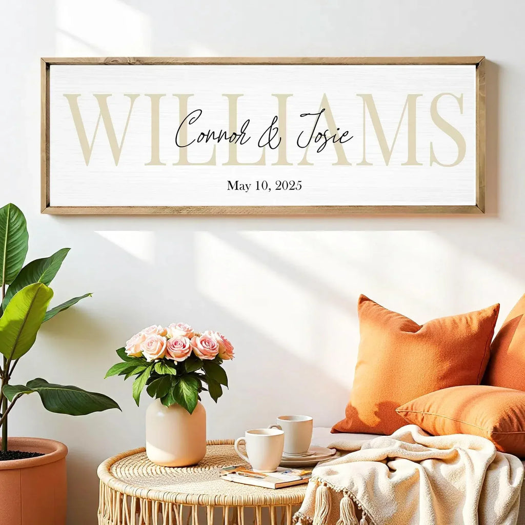Wedding Gifts for Couples 2026, Custom Wood Wedding Sign for Newlywed, Bridal Shower Gift, Engagement Gift, Personalized Framed Last Name Sign with Established Date for Home - Unique Gift Market