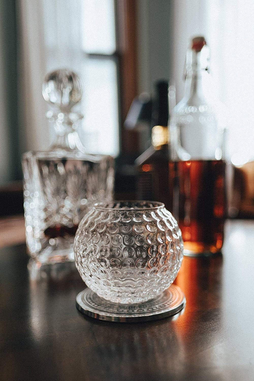 Golf Whiskey Glasses - Set of 2 - Unique, Handmade, Durable, and Fun Golf Drinking Accessories 10 Ounces Each and Handmade with Robust Packaging (2 Glasses, Not Personalized) - Unique Gift Market