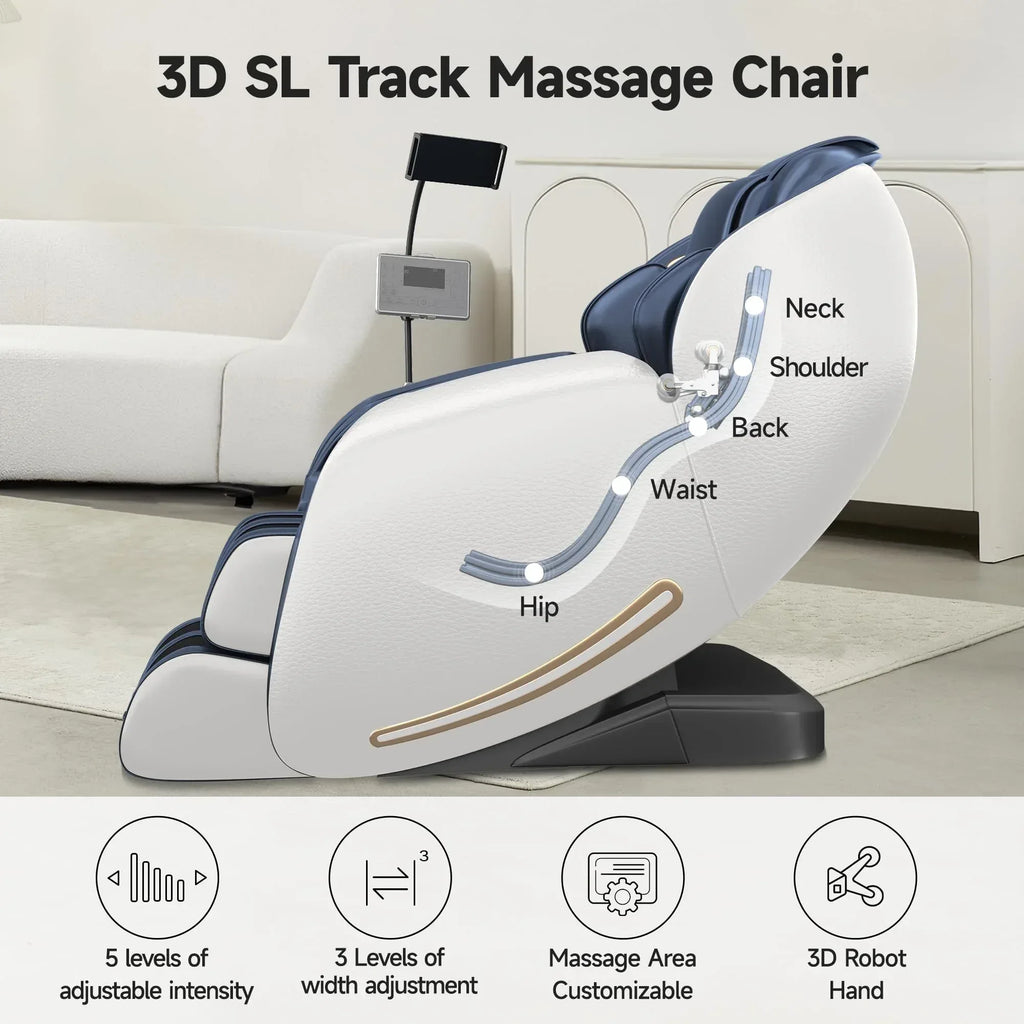 Real Relax 2026 Massage Chair Full Body,Zero Gravity SL-Track Shiatsu Massage Recliner with Upgraded Phone Controller and Holder,APP Control,Child Lock,Pause Button and Led Light,Favor-06,Black - Unique Gift Market