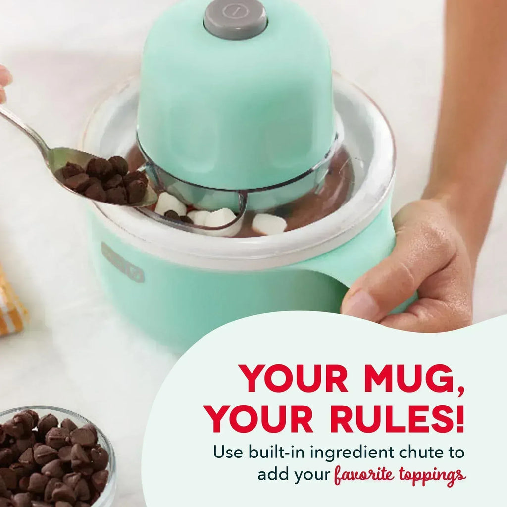 Dash My Mug Ice Cream Maker - Makes Single Serving of Gelato, Frozen Yogurt, Sorbet & More - Easy to Clean & Use - Aqua, 2 Bowls - Unique Gift Market