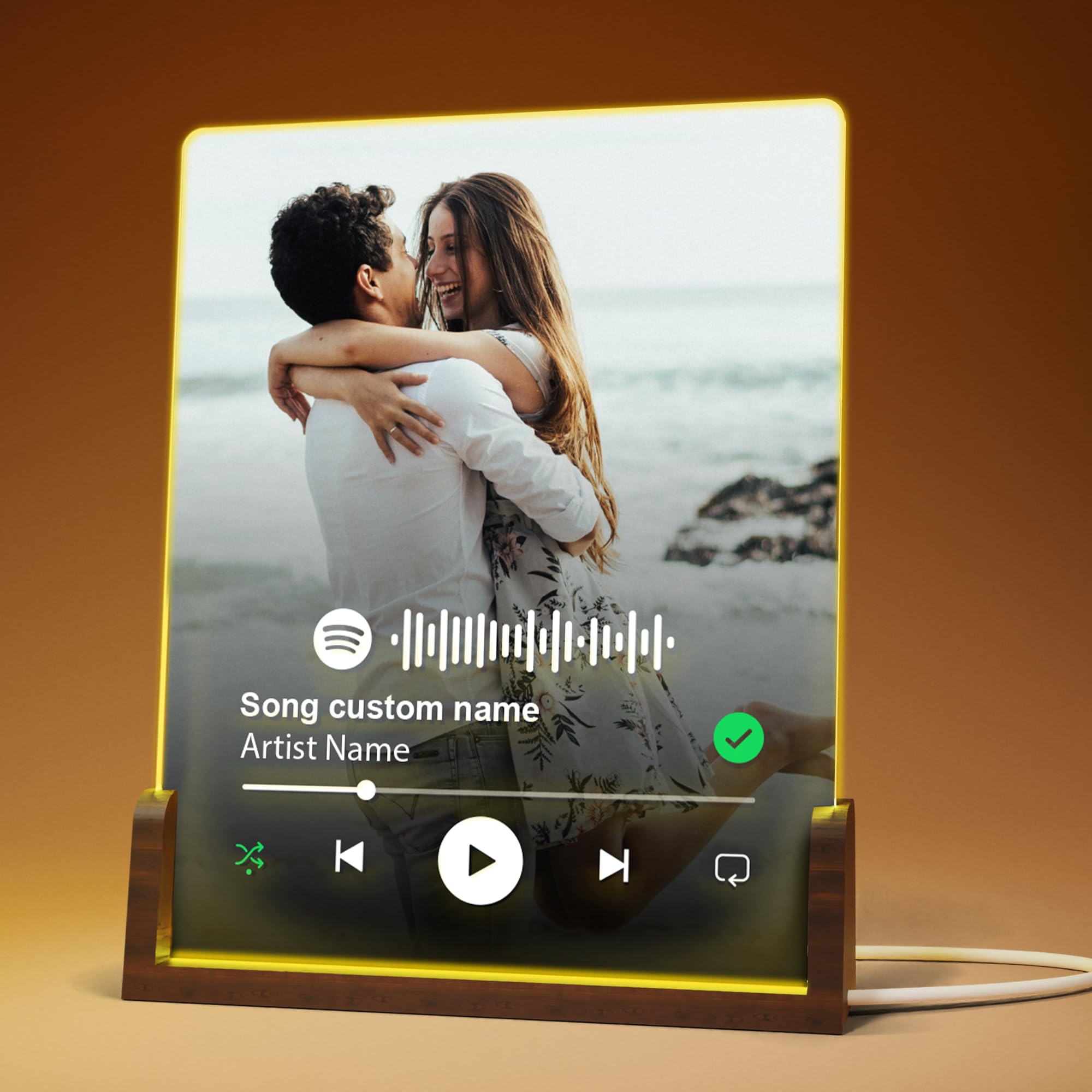 EGD Custom Spotify Plaque for Gifts for Her Him | Choose Your Photo & Song for Customized Gifts for Women Men | Gift for Wife Husband | Gift for Couples (E. Classic Song Plaque)