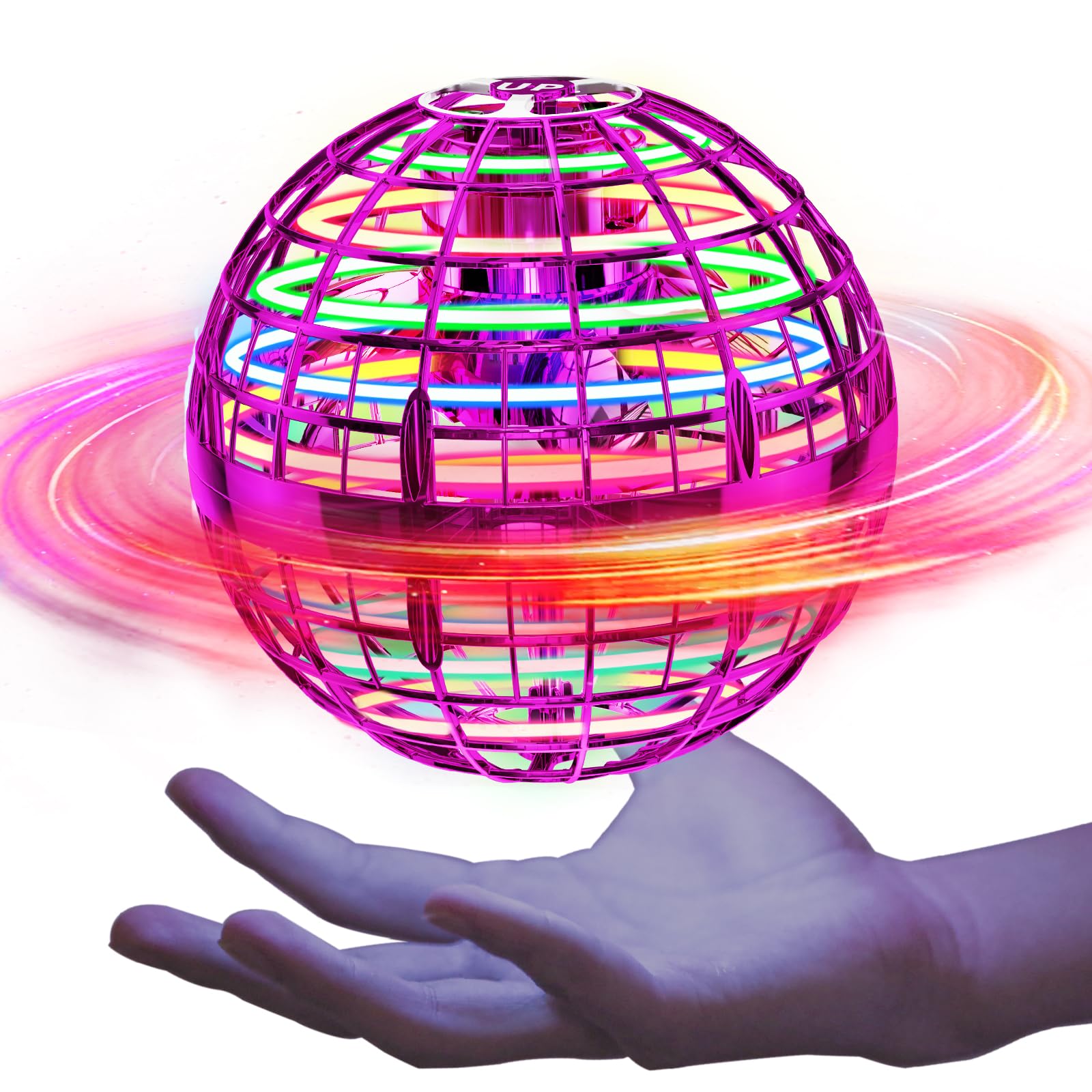 Flying Orb Ball (Blue, 2025 Upgraded) with Dazzling Lights, Magic Hover Spinner, Cool Boomerang Drone, Floating Cosmic Globe, Kids Toys Gifts for 6 7 8 9 10 Year Old Boys Girls