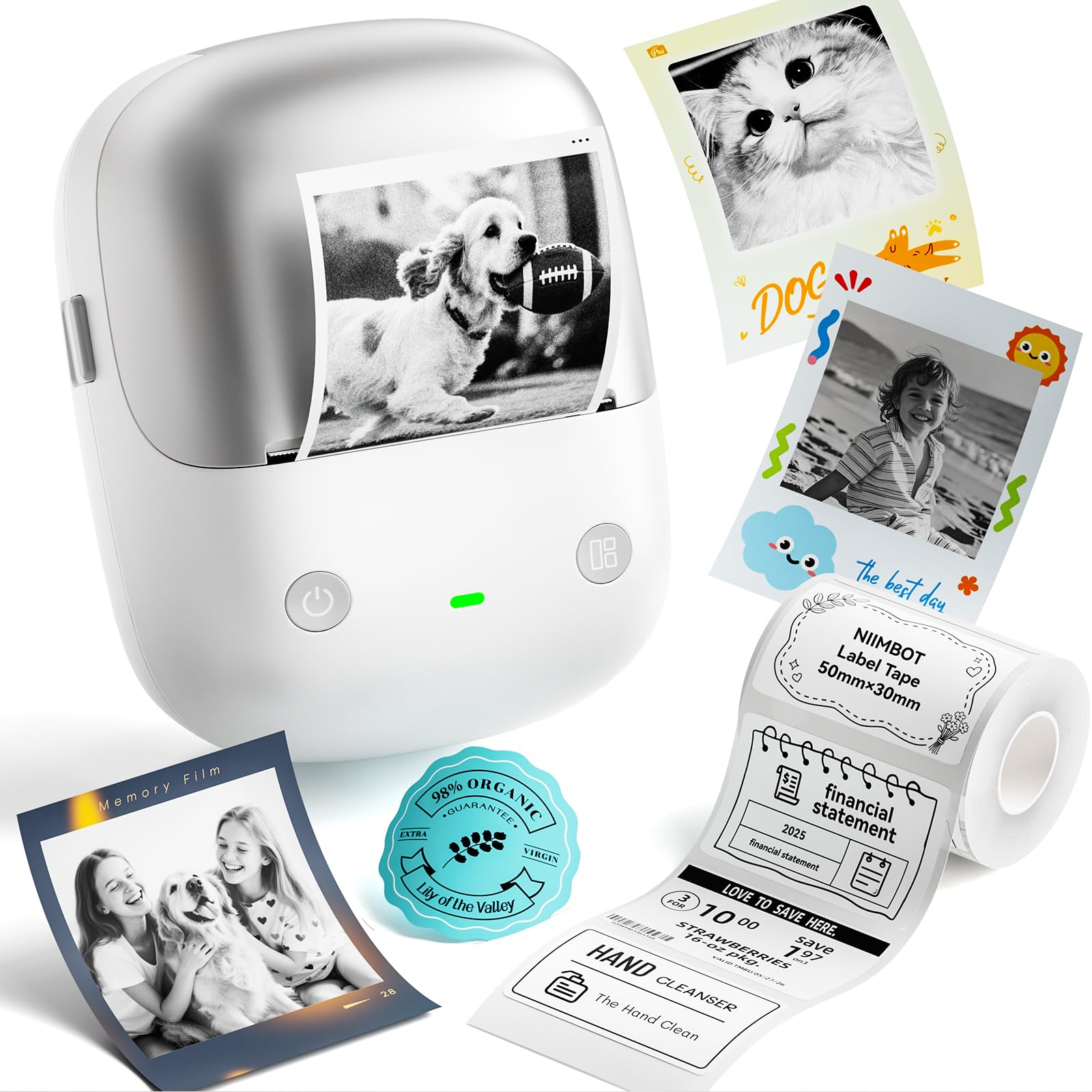 NIIMBOT B2 Pro Label Maker Machine with Tape, 300DPI Sticker Printer Portable Bluetooth Label Printer, for Photo Sticker, DIY Crafts, Study Notes, Gift, Journal Labeling Organization, Gold