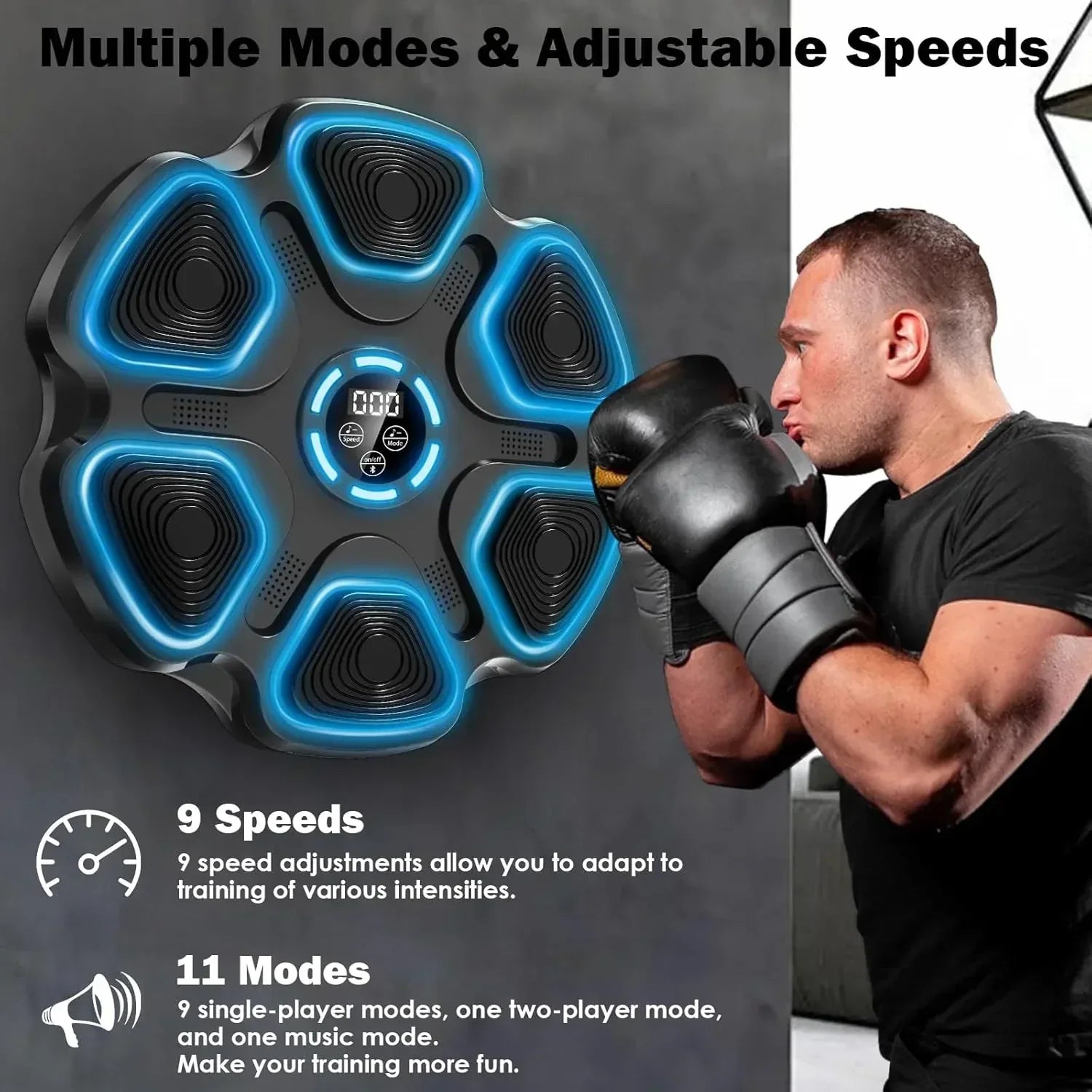 Music Boxing Machine, Large Size Music Punching Machine for Adults Kids, Interactive Boxing Target Wall Mounted with Gloves, Gift for Men and Kid - Unique Gift Market