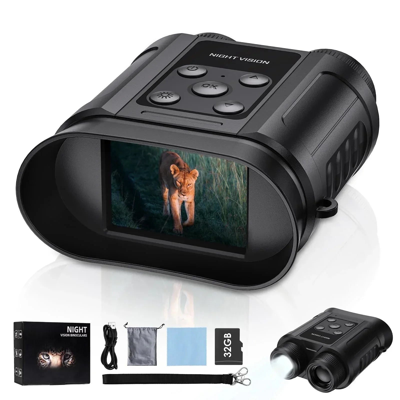 Gifts for Men and Teen Boys,Night Vision Goggles,Compact Night Vision Binoculars,32GB Card Included, Photo/Video Capture,Outdoor Tools for Education, Wildlife Watching,Gifts for Boy,Men,Father - Unique Gift Market