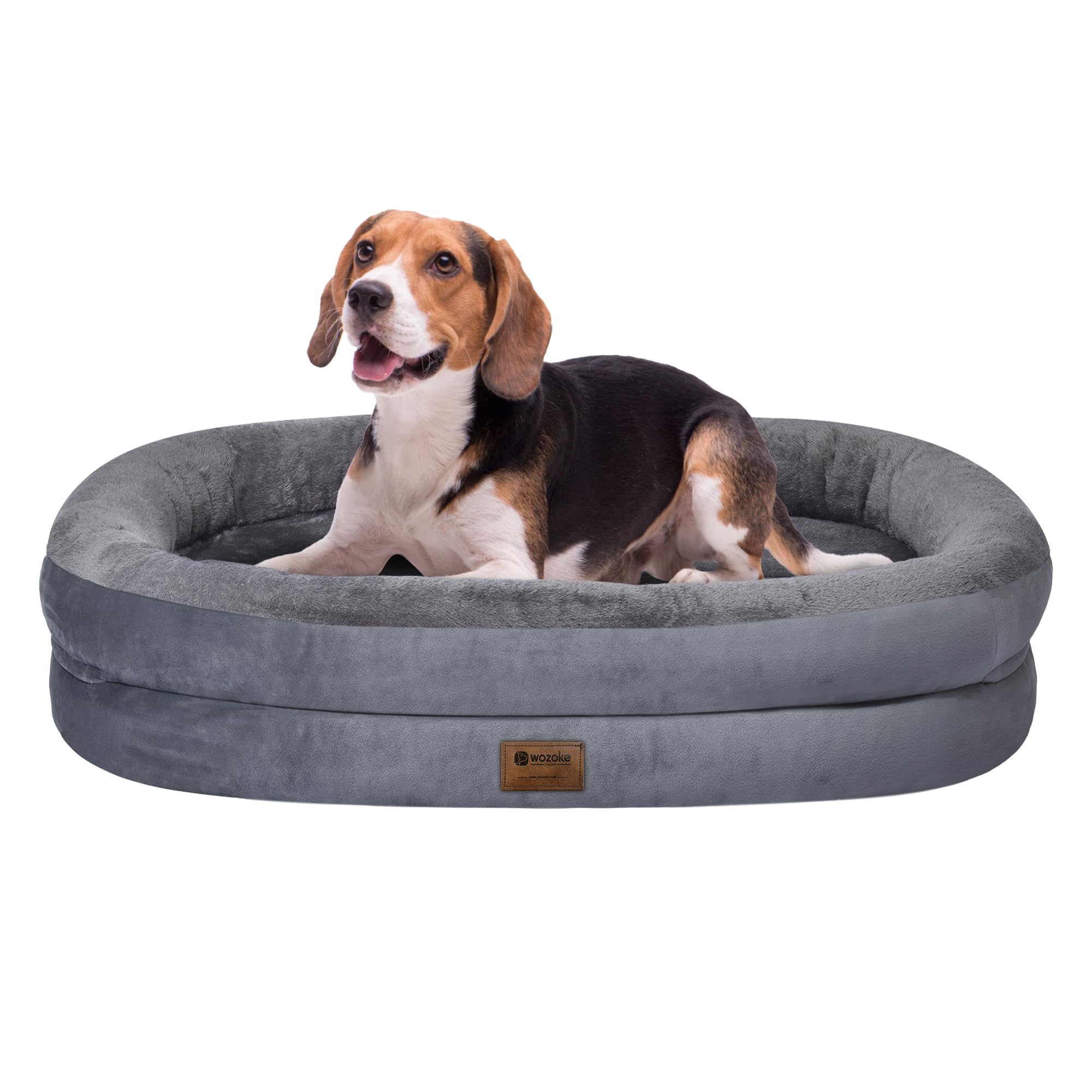 Giant Human Dog Bed for Adults and Pets, 74"x50"x12" Durable Memory Foam for Full-Body Comfort, Waterproof & Machine Washable Cover, Family Shared Lounger for Any Room, Grey