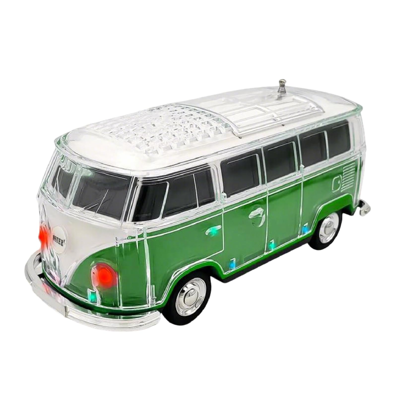 Mini Bus Bluetooth Speaker with Microphone, Portable Speaker Bluetooth, Small Speakers Bluetooth Wireless, LED Light, USB/TF, Car Design, Gift for Men, Men Birthday Gift Ideas (Green)