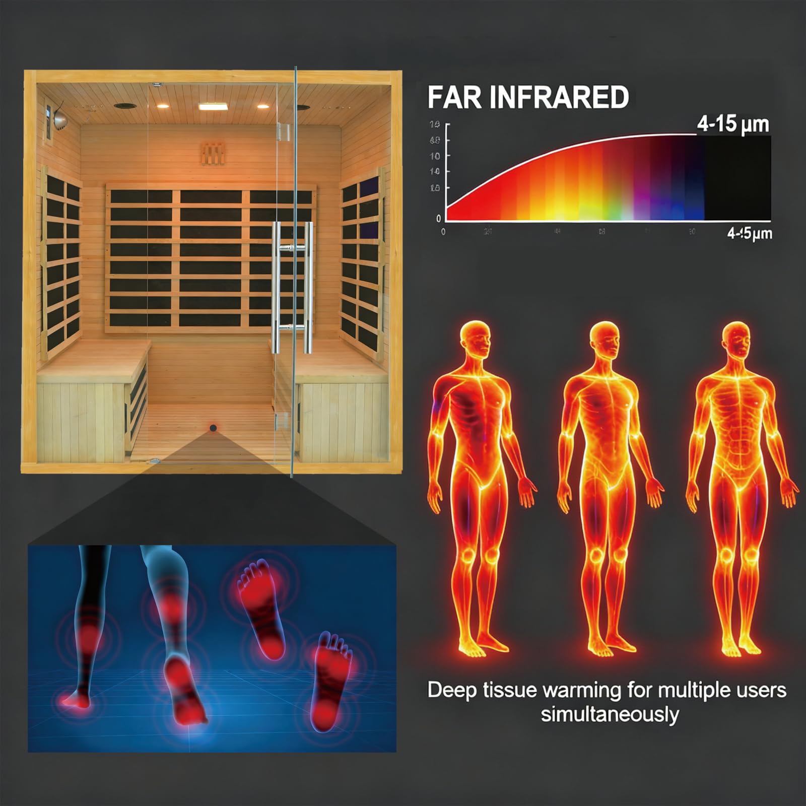 Far Infrared Sauna for 1 Person - 1050W Fast Heating, Canadian Hemlock Wood Home Sauna with Bluetooth Speaker, Chromotherapy & Oxygen Ionizer Easy Assembly Indoor Sauna for Relaxation, Detox, Home Gym