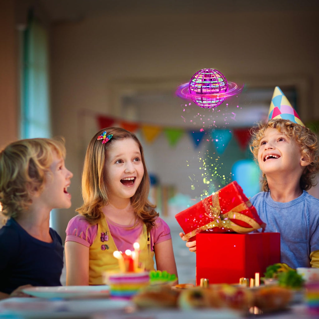 Flying Orb Ball (Blue, 2025 Upgraded) with Dazzling Lights, Magic Hover Spinner, Cool Boomerang Drone, Floating Cosmic Globe, Kids Toys Gifts for 6 7 8 9 10 Year Old Boys Girls