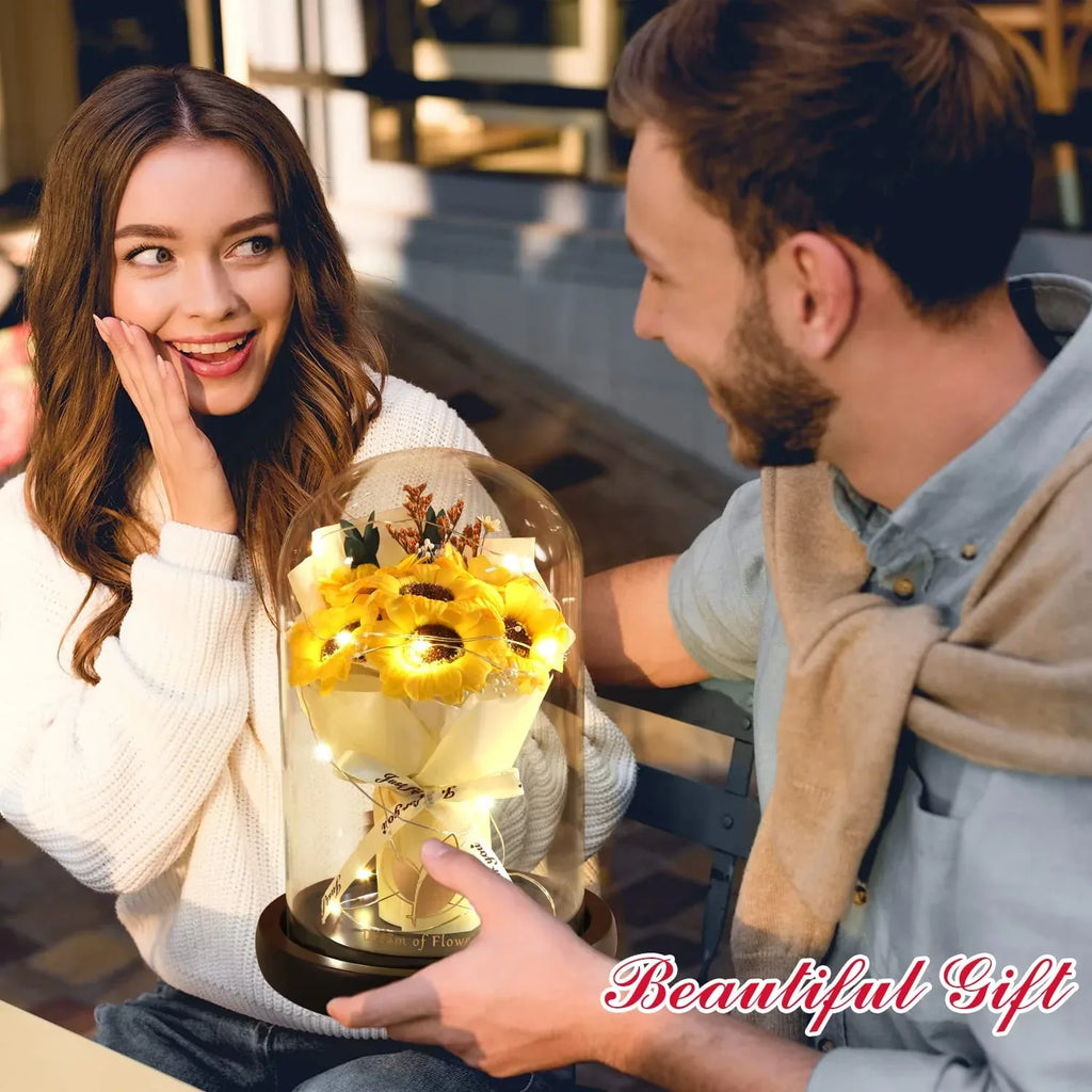 Valentines Day Gifts for Her,Valentines Flower Gifts for Women,Rose in Glass Dome with 2 Light Modes,Light Up Rose Flowers,Valentines Anniversary Birthday Gifts for Women, Mom, Wife, Girlfriend - Unique Gift Market