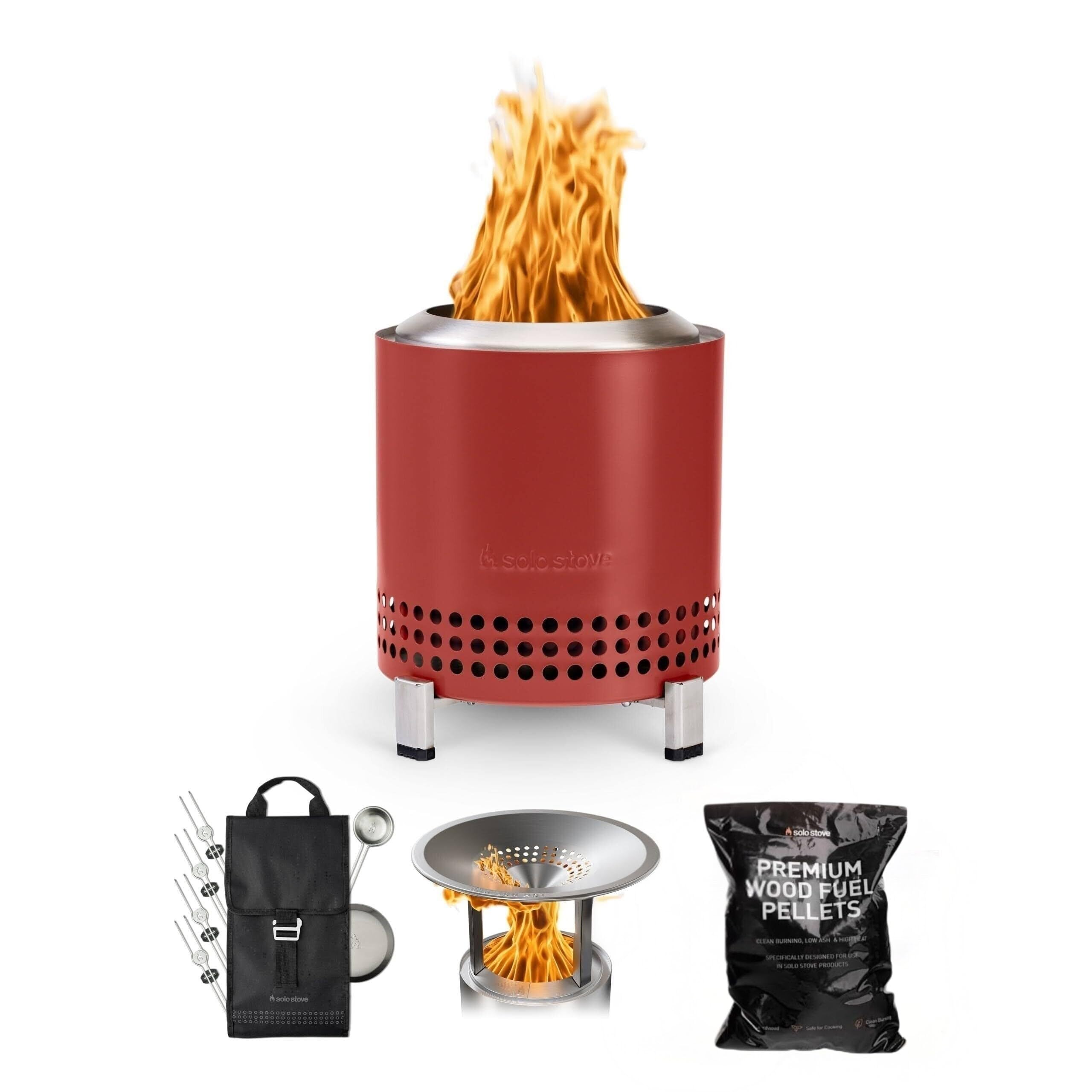 Solo Stove Mesa XL, 7 Inch Tabletop Fire Pit with Stand - Smokeless, Stainless Steel Fire Pit for Camping, Outdoor & Patio- Wood Burning or Pellet Fueled Portable Bonfire, 2.3lbs, Ash