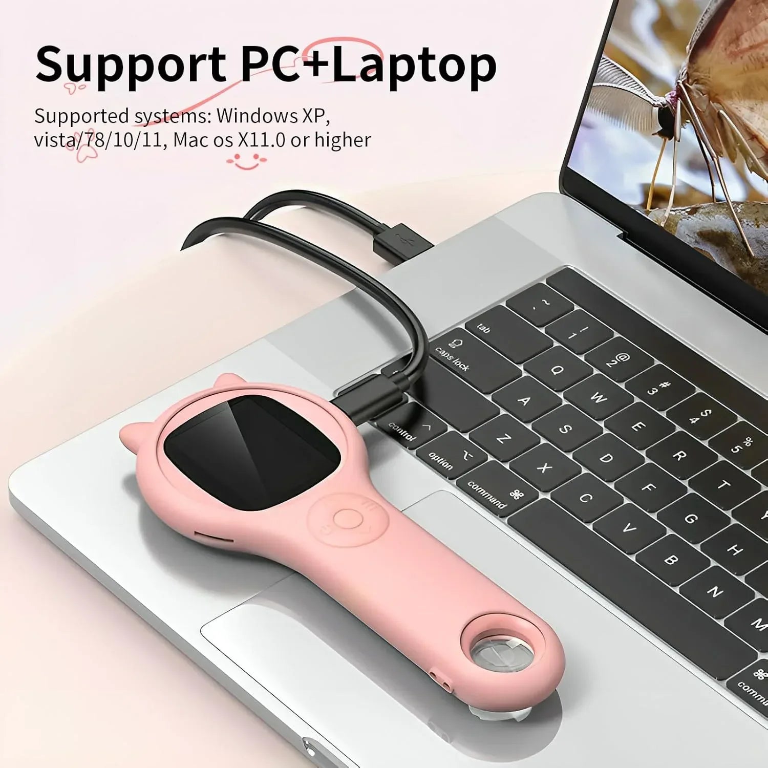 Portable Handheld Mini Digital Microscope for Kids - Educational Science Toys, Christmas & Birthday Gifts for Age 5 6 7 8 9 10 11 12 Girls & Boys (Pink) - Unique Gift Market