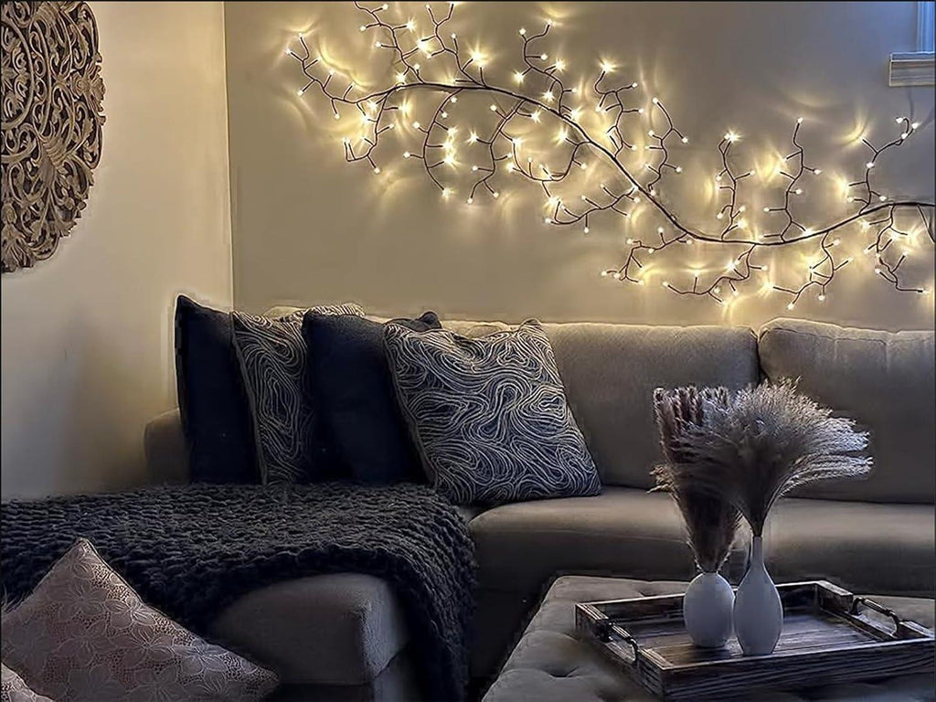 2PCS Enchanted Willow Vine Lights for Home Decor,Flexible DIY Lighted Branches with Remote On/Off Timer Dimmer,7.5FT Lighted Willow Vine 144LEDs for Bedroom Aesthetic Living Room Decor,Brown - Unique Gift Market
