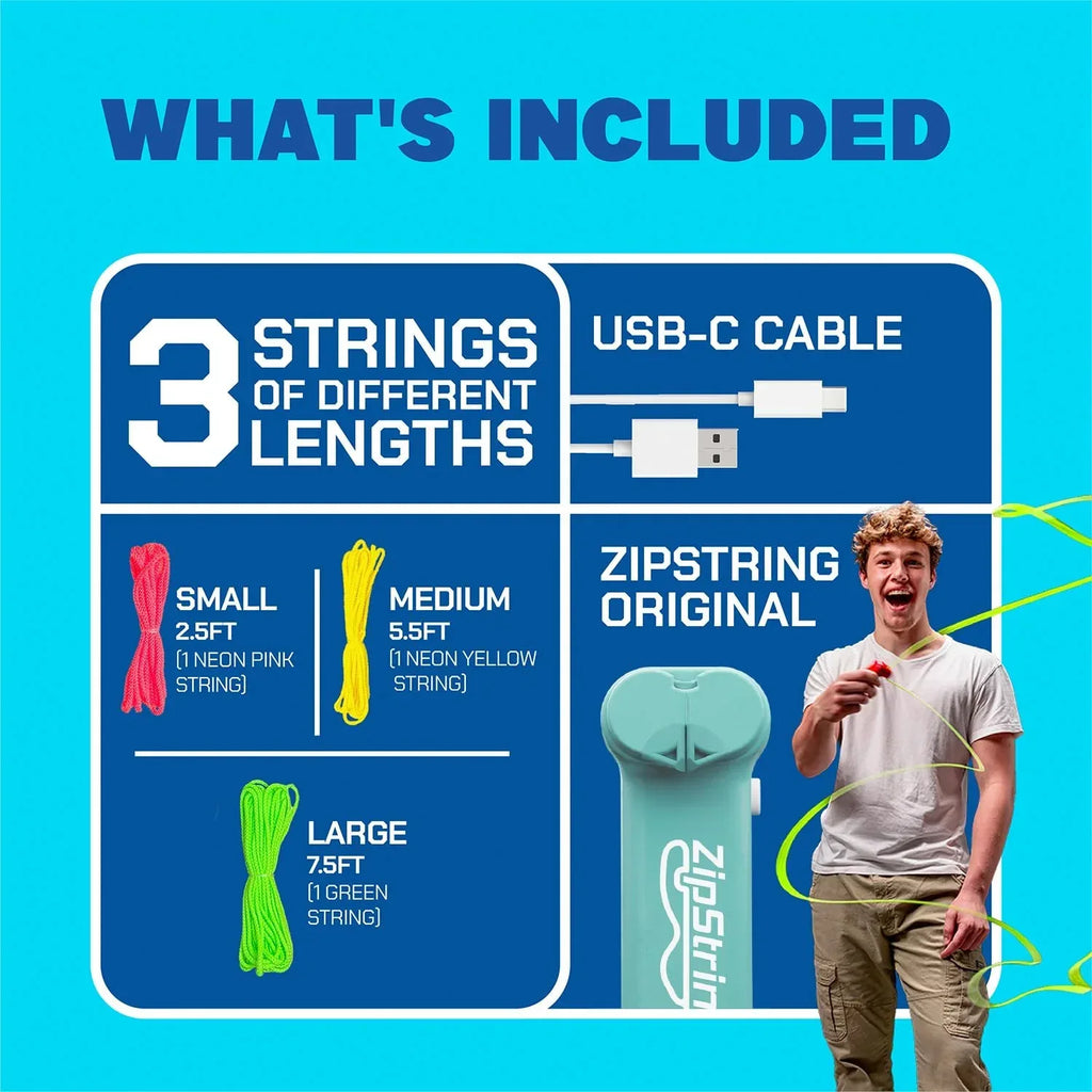 ZipString Original - As Seen on Shark Tank - Classic Rope Launcher Toy, Perfect for Kids & Adults - Fly a String Loop in The Air for Endless Tricks & Fun, Wonderment Awaits, Rock'it Red - Unique Gift Market