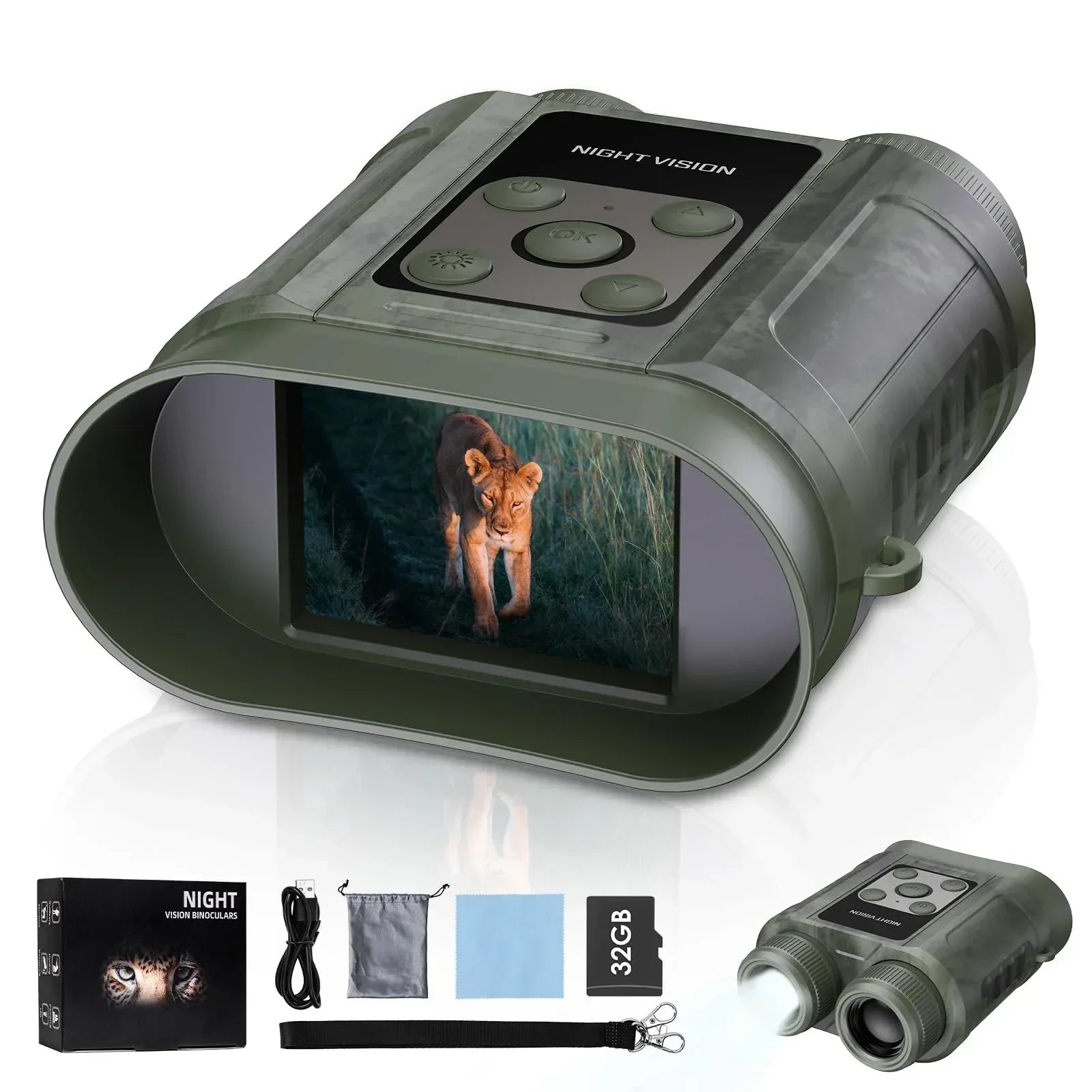 Gifts for Men and Teen Boys,Night Vision Goggles,Compact Night Vision Binoculars,32GB Card Included, Photo/Video Capture,Outdoor Tools for Education, Wildlife Watching,Gifts for Boy,Men,Father - Unique Gift Market