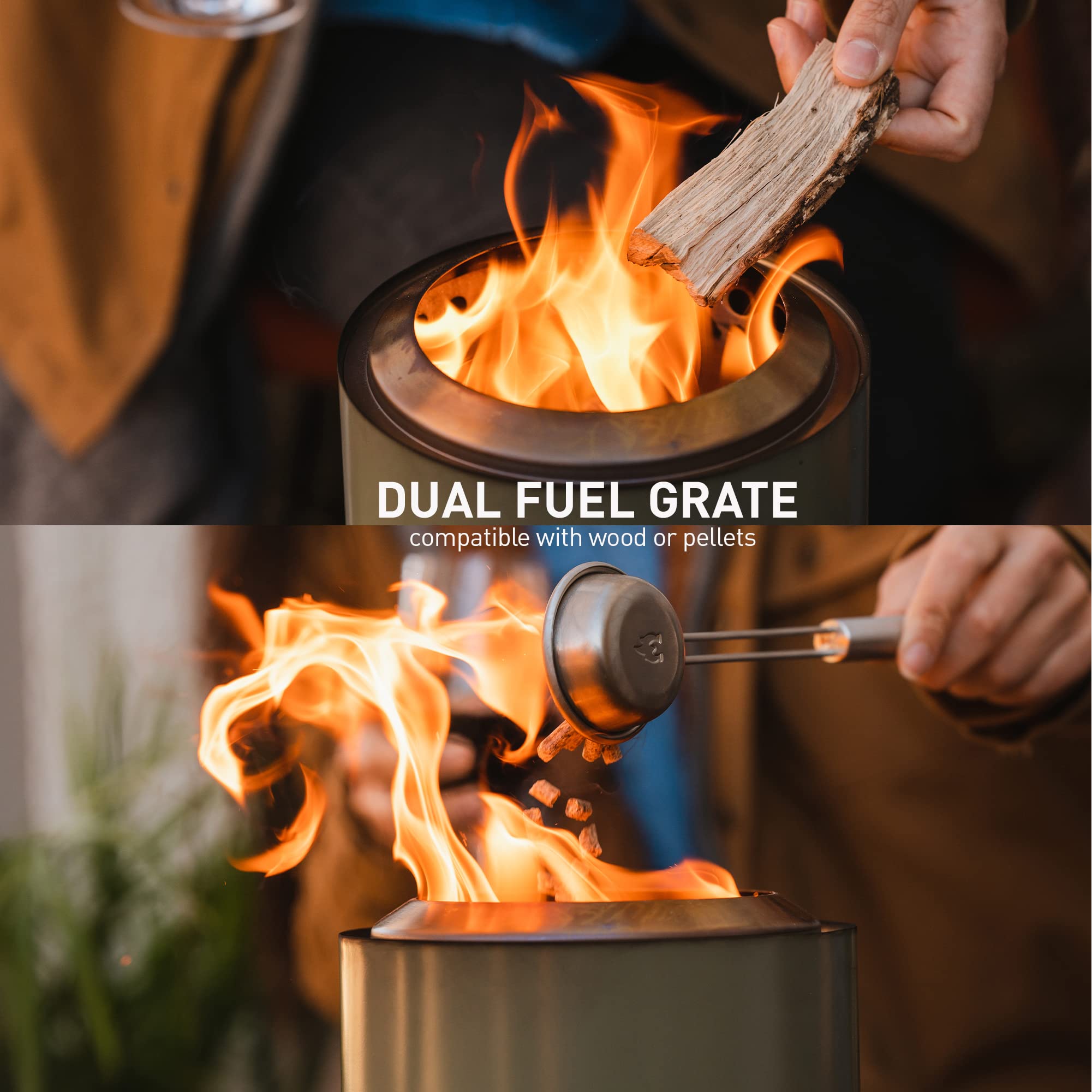 Solo Stove Mesa XL, 7 Inch Tabletop Fire Pit with Stand - Smokeless, Stainless Steel Fire Pit for Camping, Outdoor & Patio- Wood Burning or Pellet Fueled Portable Bonfire, 2.3lbs, Ash