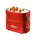 Nostalgia 2 Slot Hot Dog and Bun Toaster with Mini Tongs, Retro Toaster, Cooker that Works Chicken, Turkey, Veggie Links, Sausages Brats, Metallic Red - Unique Gift Market