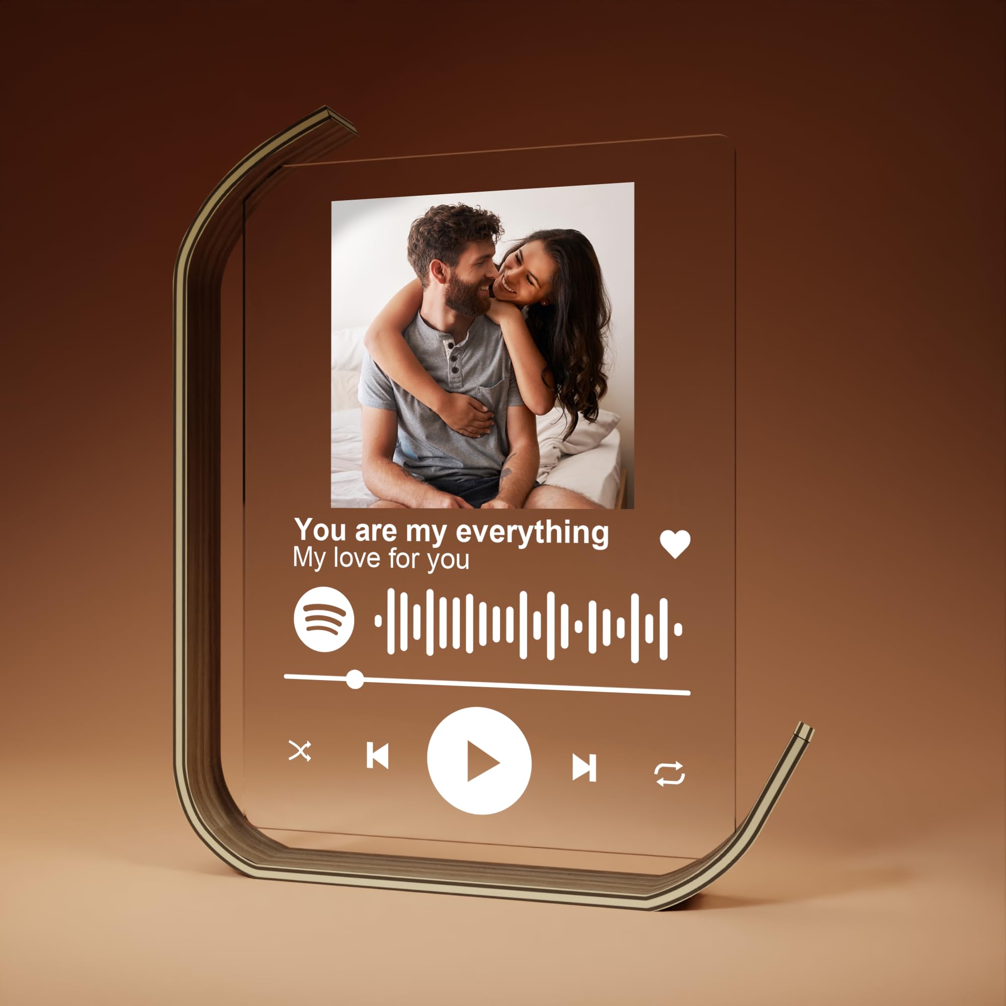 EGD Custom Spotify Plaque for Gifts for Her Him | Choose Your Photo & Song for Customized Gifts for Women Men | Gift for Wife Husband | Gift for Couples (E. Classic Song Plaque)