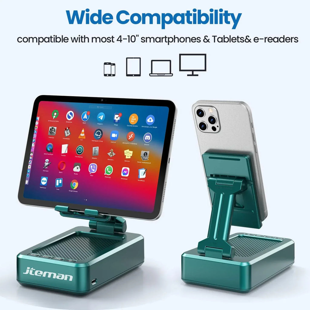 Cell Phone Stand with Wireless Bluetooth Speaker and Anti-Slip Base HD Surround Sound Perfect for Home and Outdoors with Bluetooth Speaker for Desk Compatible with iPhone/ipad/Samsung Galaxy - Unique Gift Market