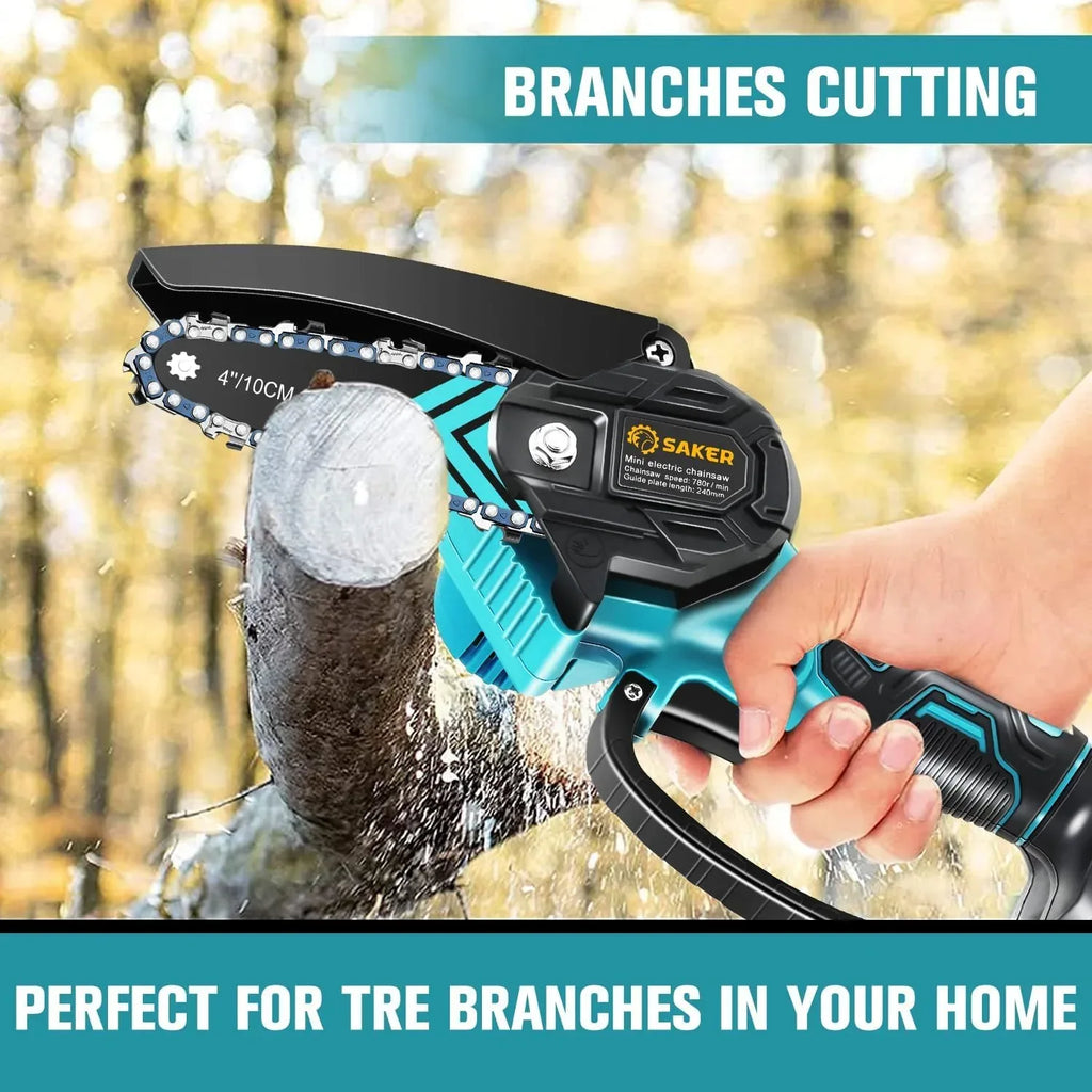 Saker Mini Chainsaw,Portable Electric Chainsaws Cordless,Handheld Chain Saw Pruning Shears Chain Saws for Tree Branches,Courtyard,Household and Garden,Valentine's Day Gifts for Men Dad Husband Women - Unique Gift Market