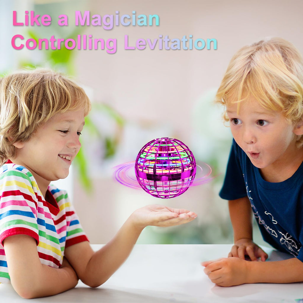 Flying Orb Ball (Blue, 2025 Upgraded) with Dazzling Lights, Magic Hover Spinner, Cool Boomerang Drone, Floating Cosmic Globe, Kids Toys Gifts for 6 7 8 9 10 Year Old Boys Girls