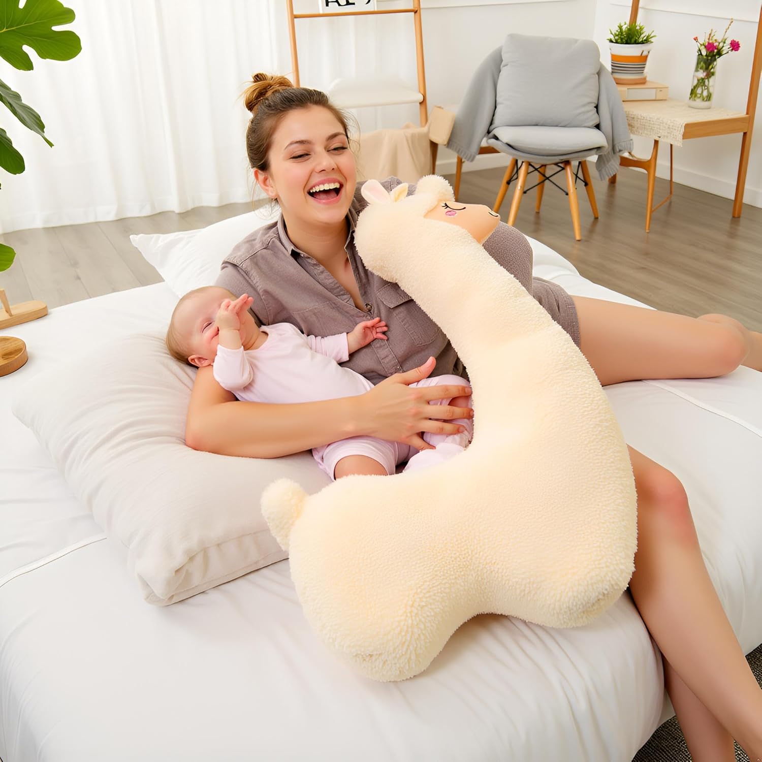 Ryttir 40 Inch 15% Chubbier Large Llama Stuffed Animal,Soft Weighted Alpaca Plush Stuffed Llamas Body Pillow for Kids and Adults - Perfect Valentine Llama Gifts for Cuddling and Room Decoration