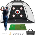 Golf Net with Practice Mat,Golf Hitting Aid Nets 10x7FT for Backyard Driving Chipping Training Swing with Target Mat Balls for Outdoor Indoor，Gifts for Men Dad Him and Golfer - Unique Gift Market