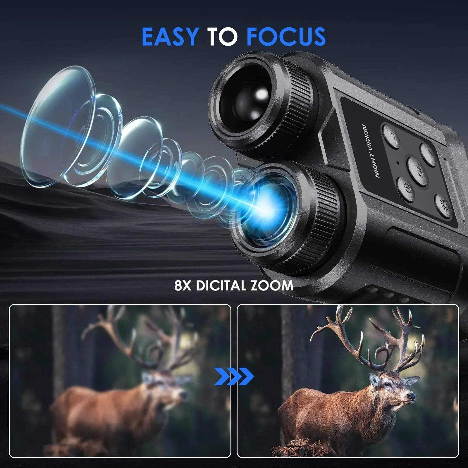 Gifts for Men and Teen Boys,Night Vision Goggles,Compact Night Vision Binoculars,32GB Card Included, Photo/Video Capture,Outdoor Tools for Education, Wildlife Watching,Gifts for Boy,Men,Father - Unique Gift Market